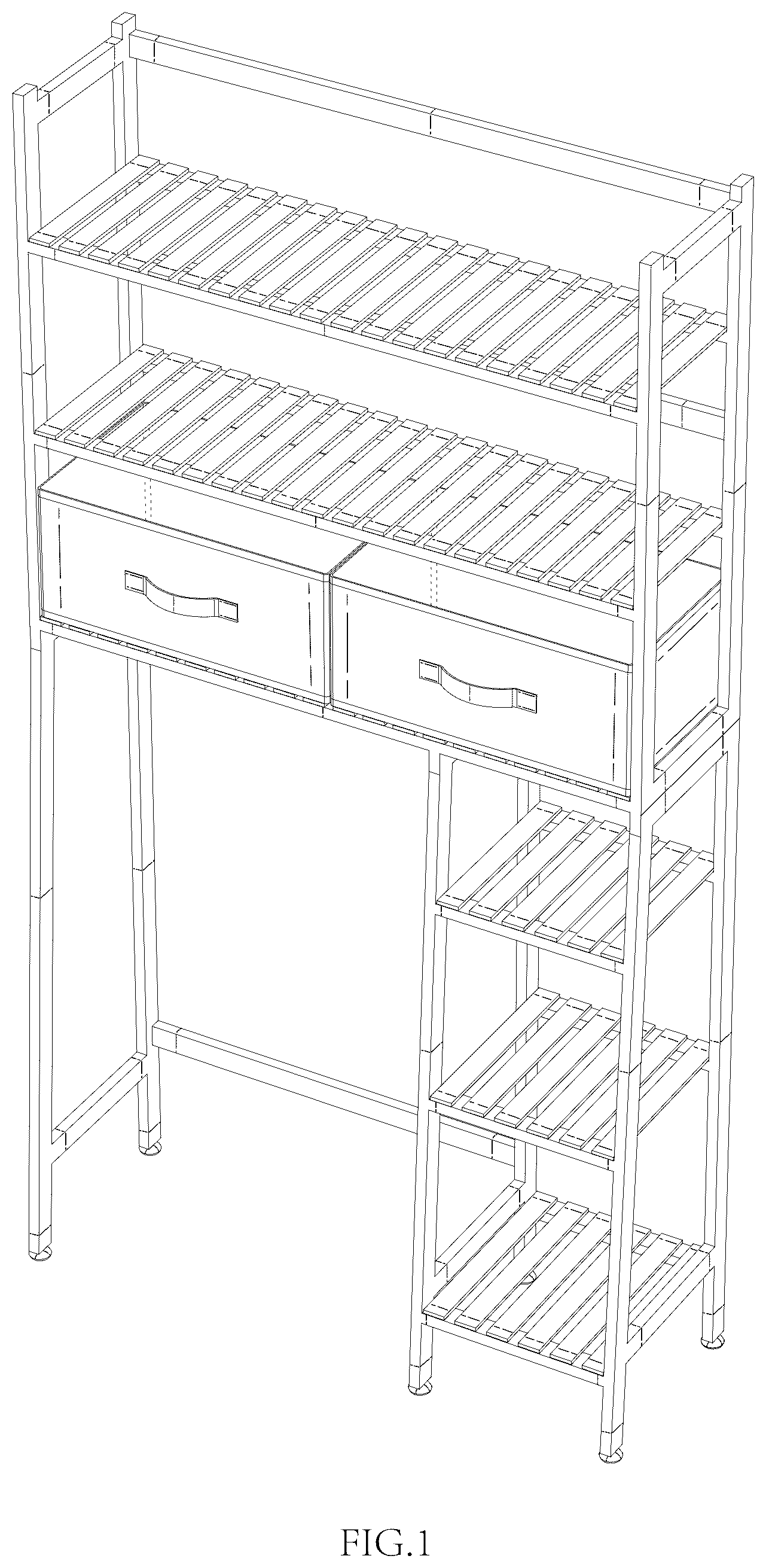 Patent USD1044353 Figure 1 – Toilet storage shelf