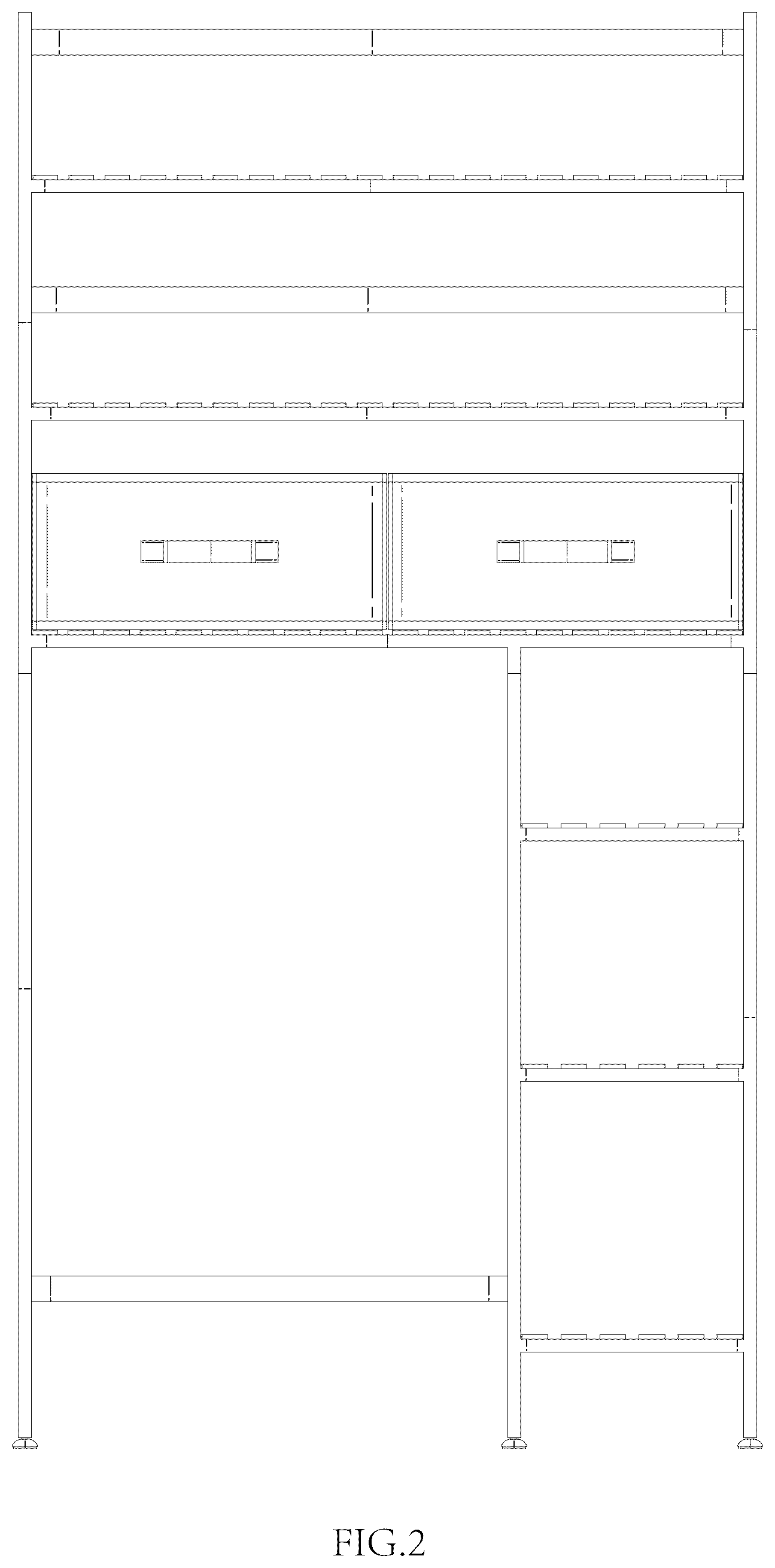 Patent USD1044353 Figure 2 – Toilet storage shelf