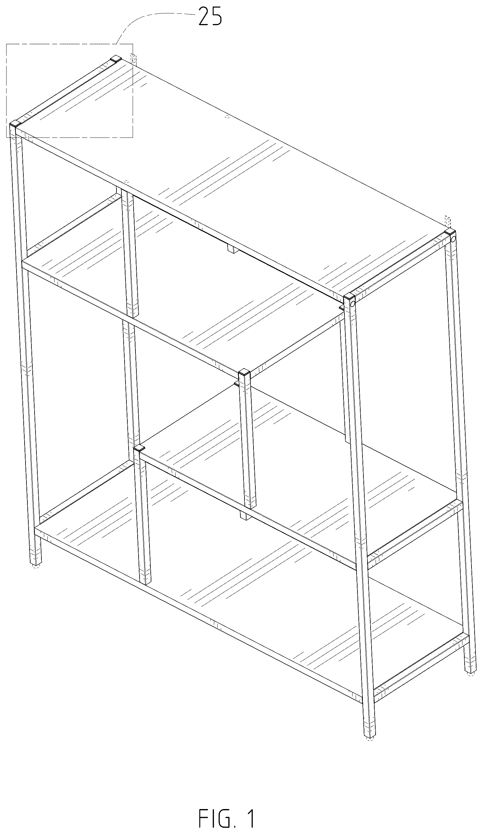 Patent USD1044354 Figure 1 – Shelving unit