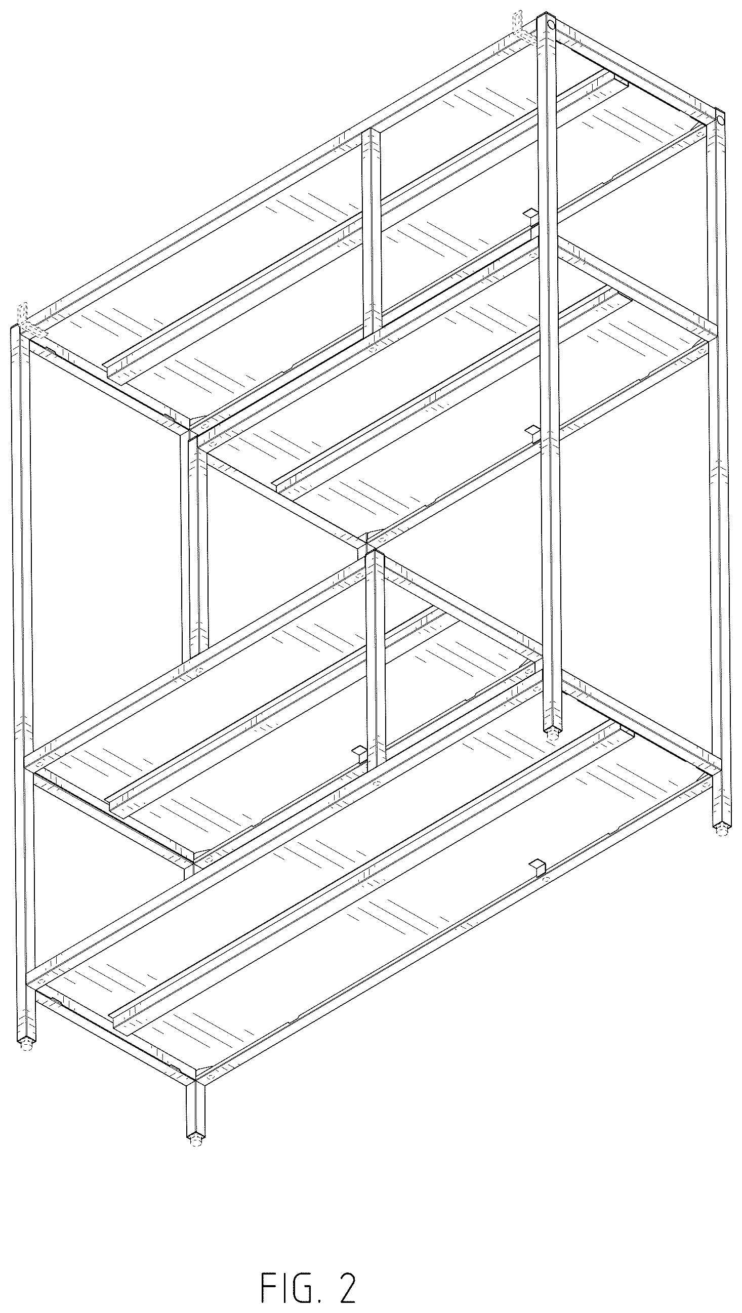 Patent USD1044354 Figure 2 – Shelving unit