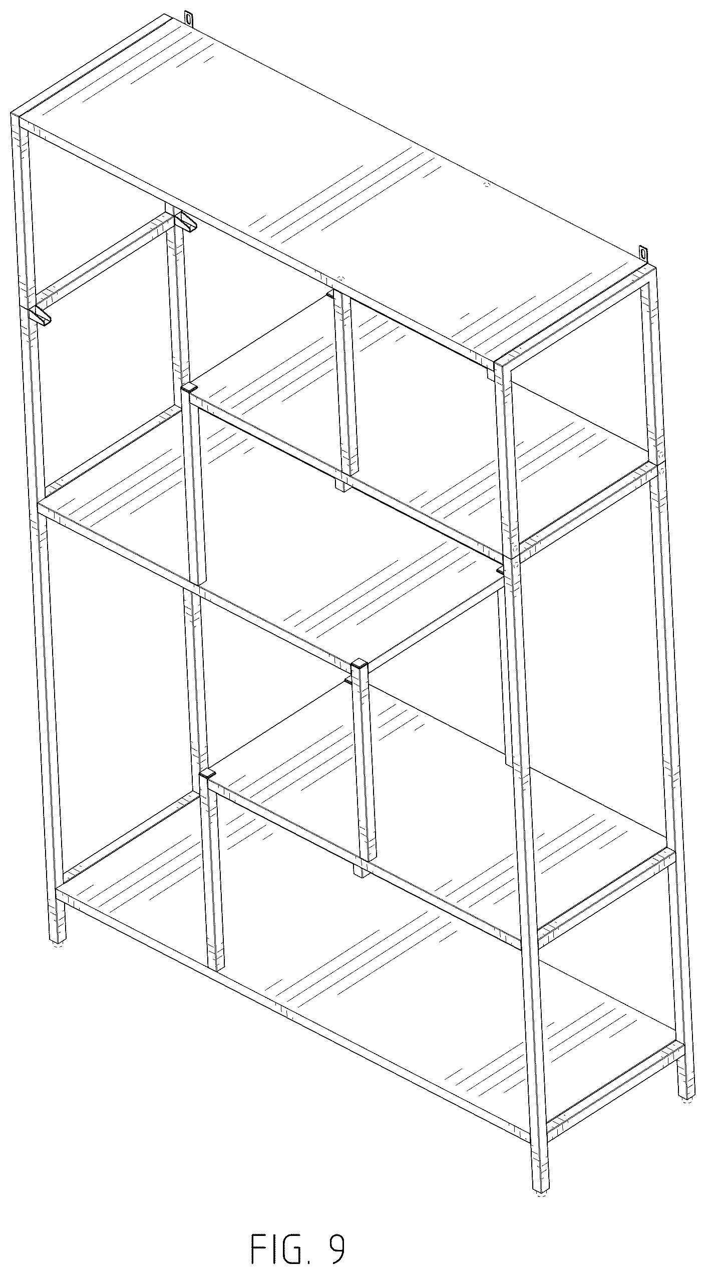Patent USD1044354 Figure 9 – Shelving unit
