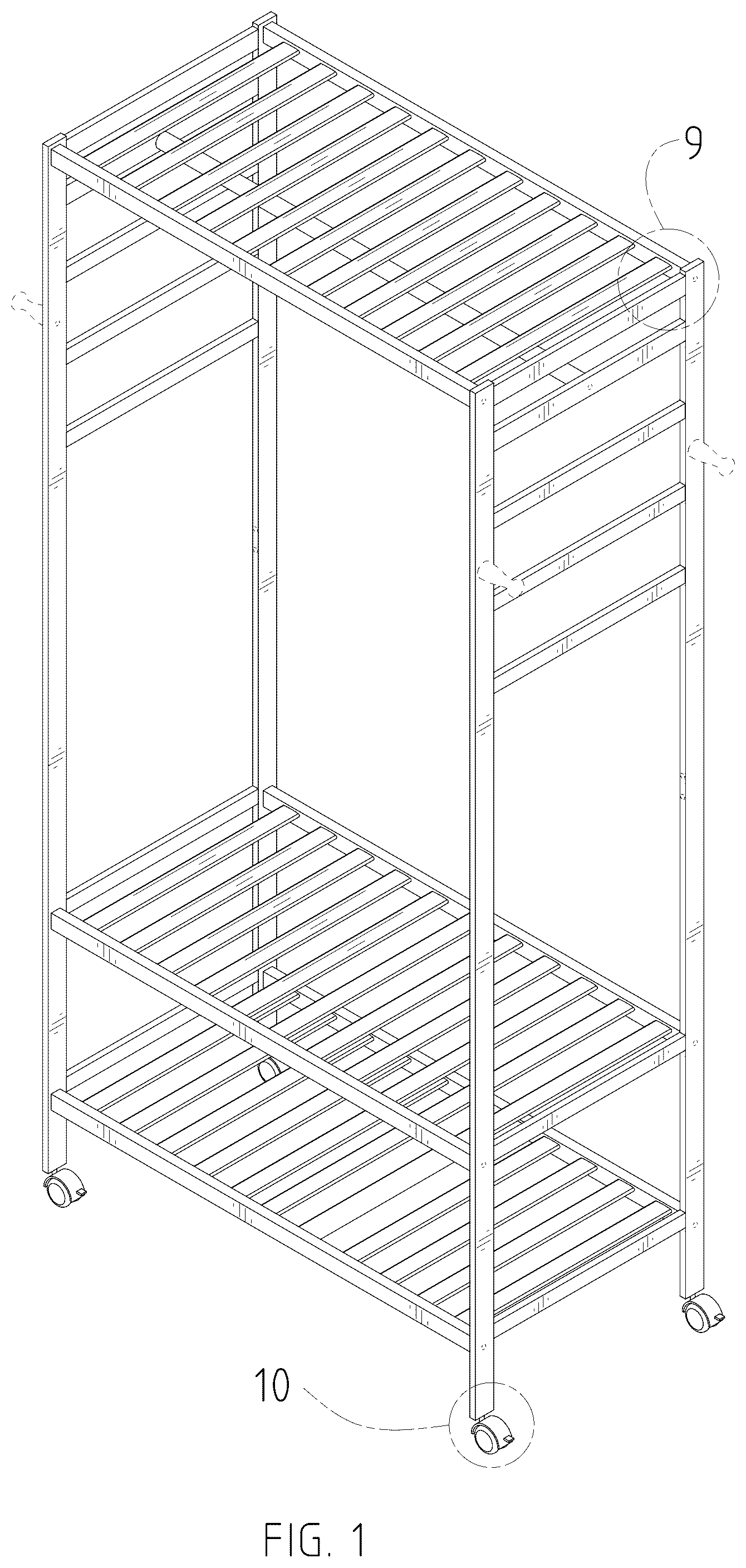 Patent USD1044357 Figure 1 – Coat rack