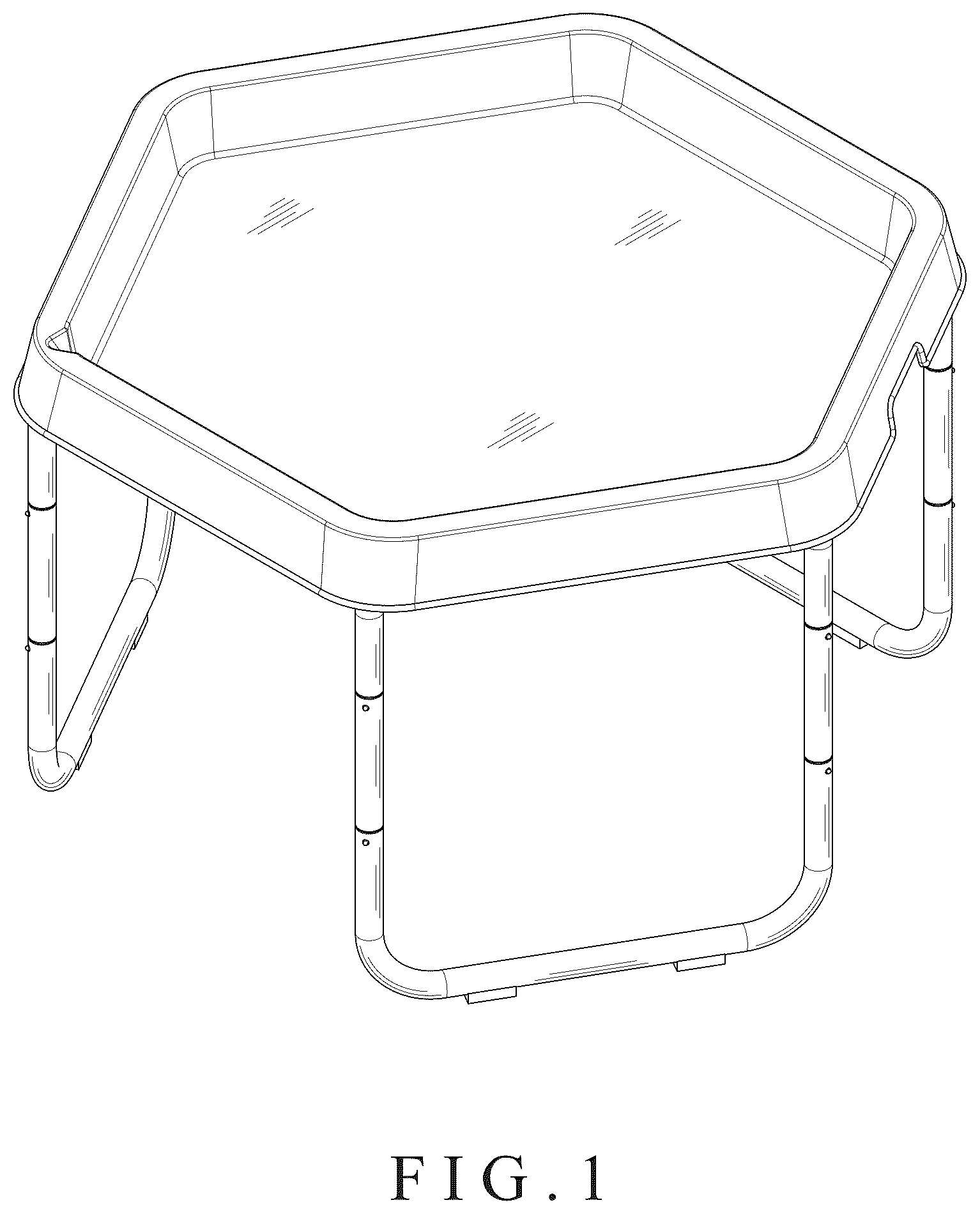 Patent USD1044361 Figure 1 – Hexagonal table