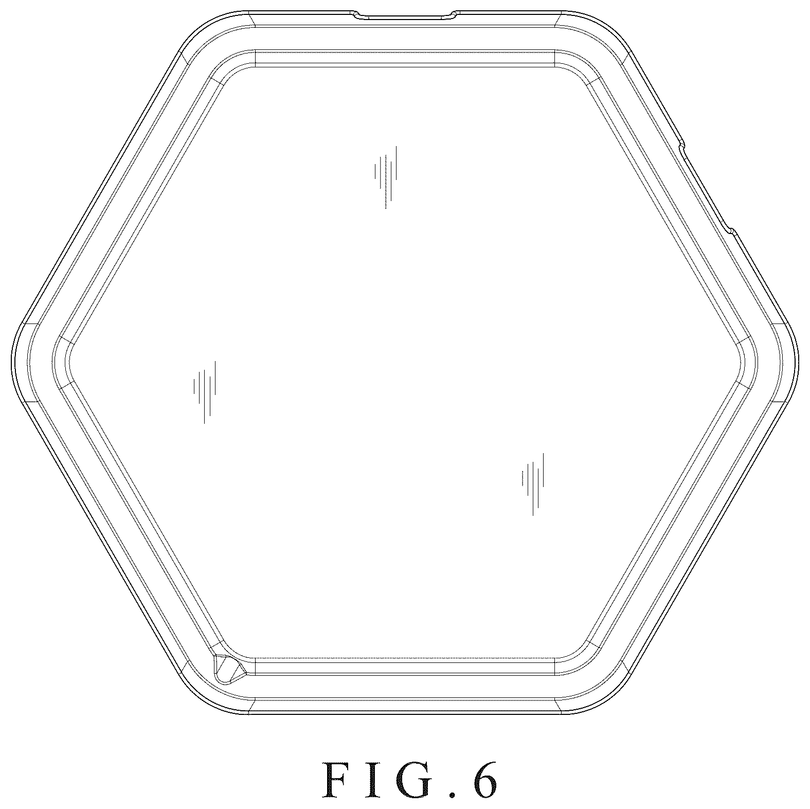 Patent USD1044361 Figure 6 – Hexagonal table