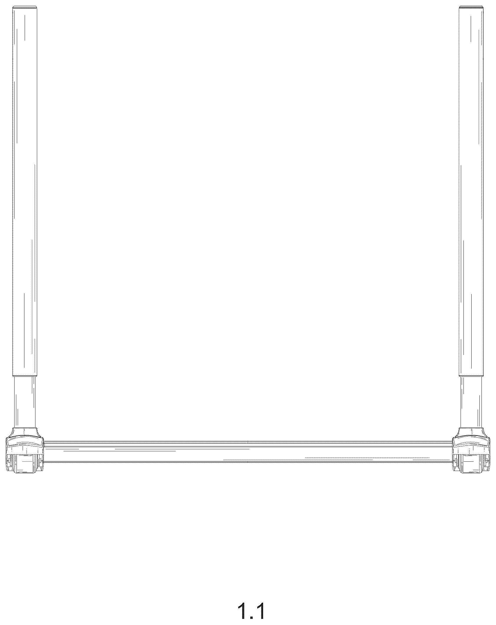 Patent USD1044366 Figure 1 – Table frame of lifting table