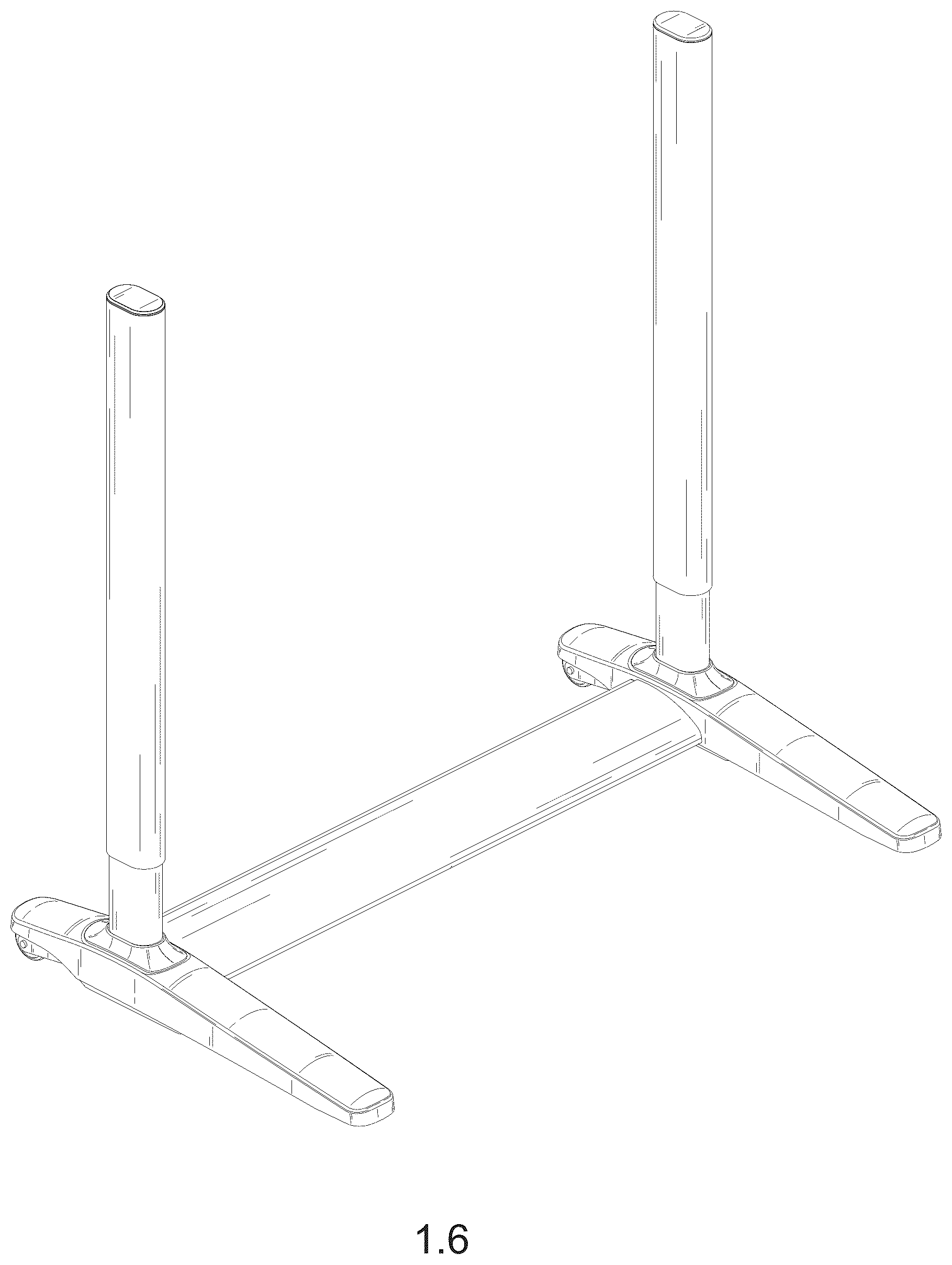 Patent USD1044366 Figure 6 – Table frame of lifting table