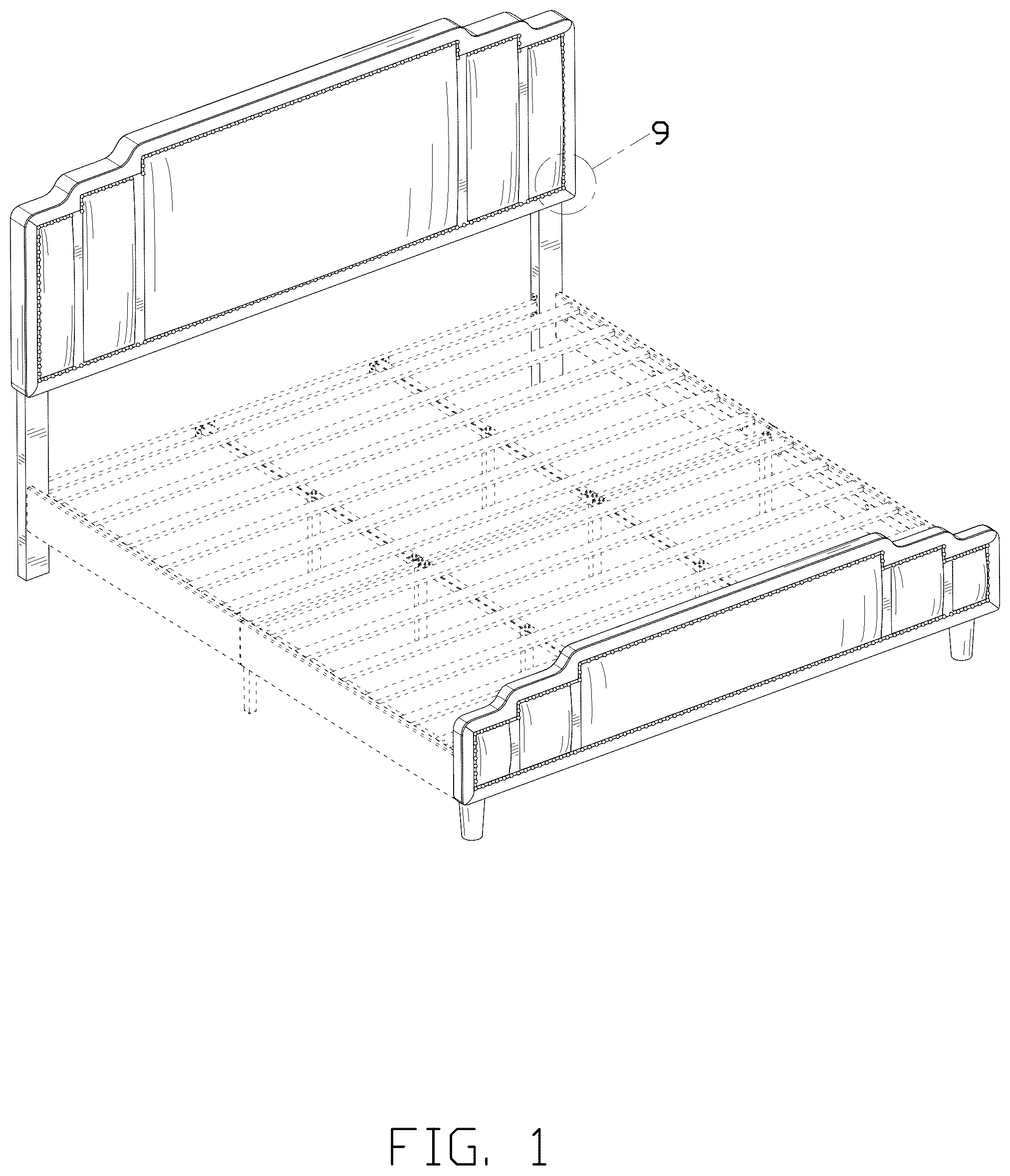 Patent USD1044371 Figure 1 – Bed frame