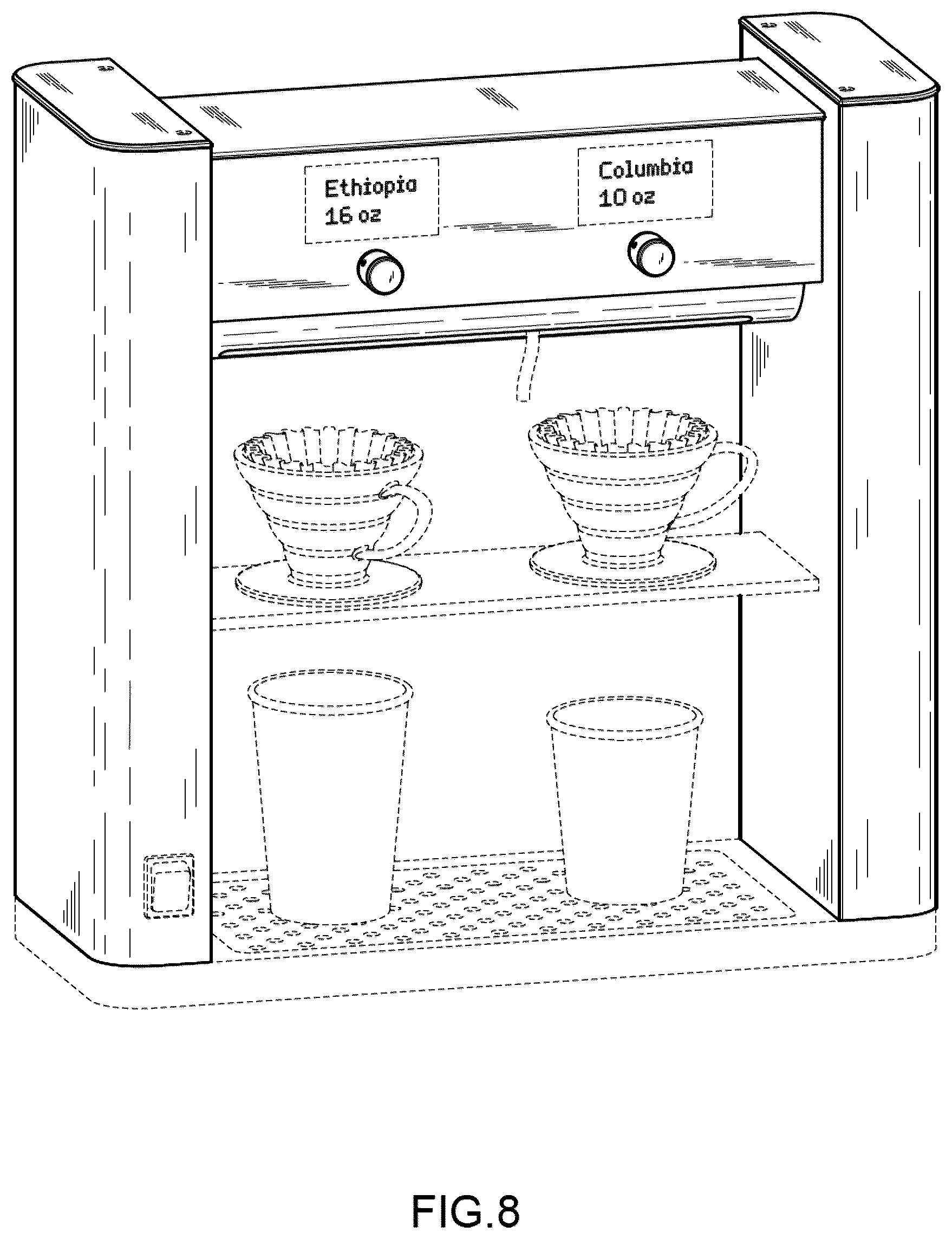 Patent USD1044376 Figure 5 – Coffee maker