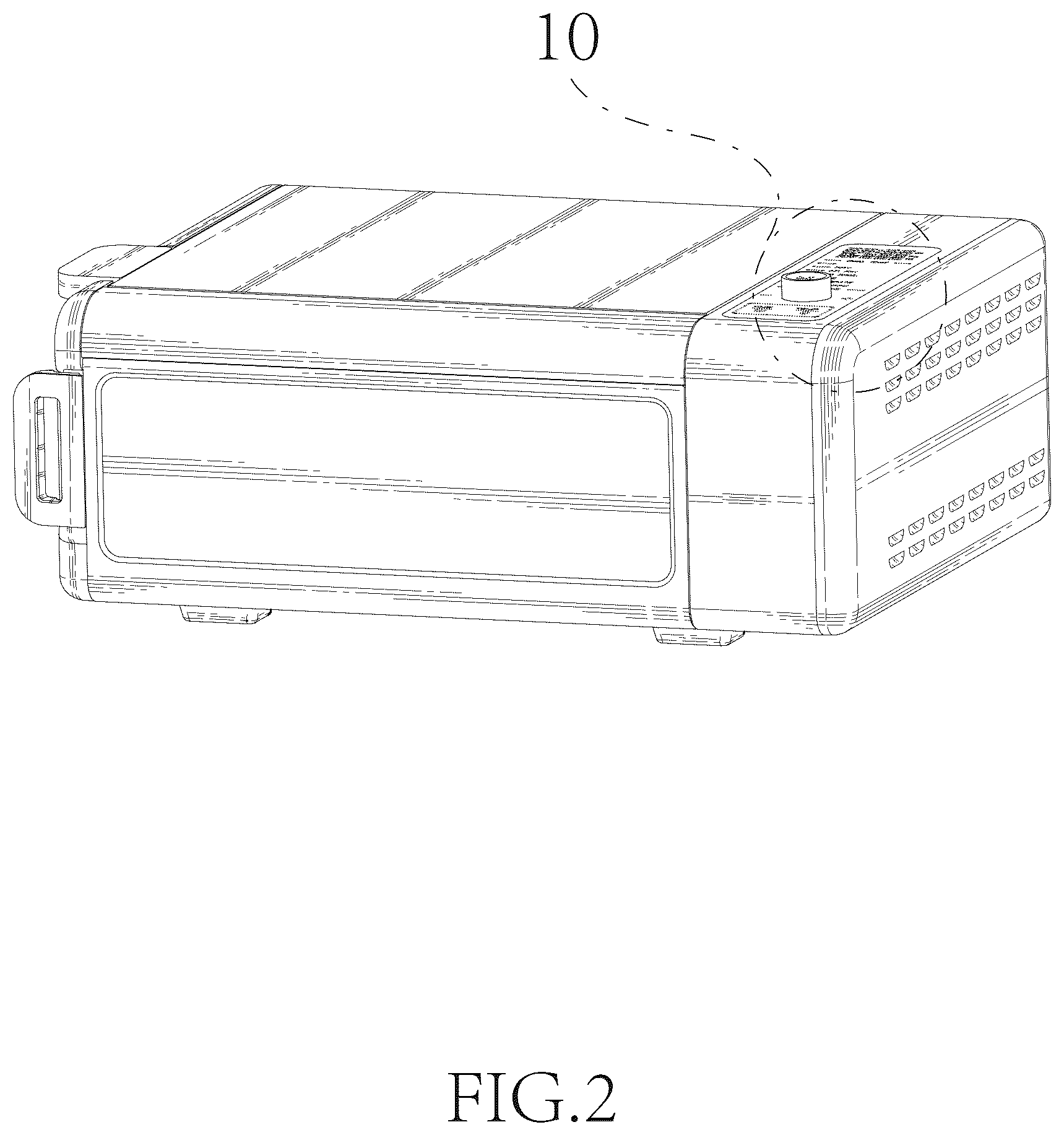 Patent USD1044380 Figure 2 – Oven