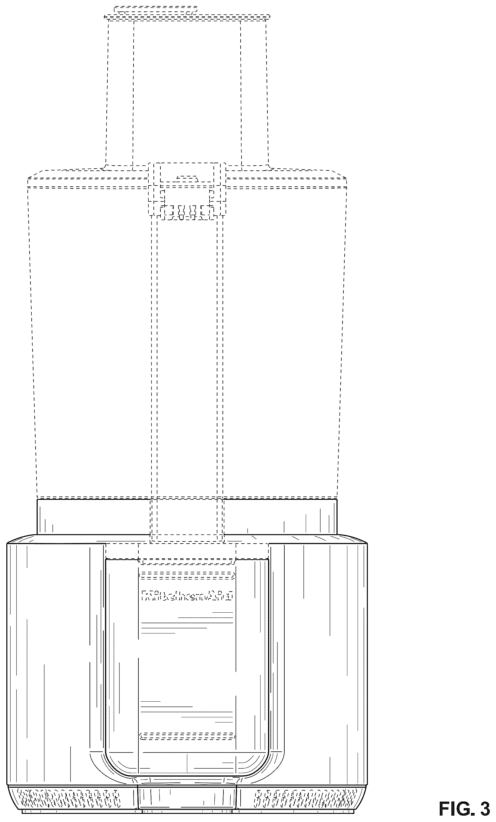 Patent USD1044389 Figure 3 – Food processor