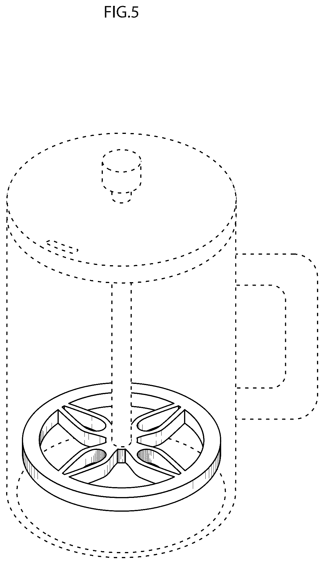 Patent USD1044399 Figure 5 – French press mixer