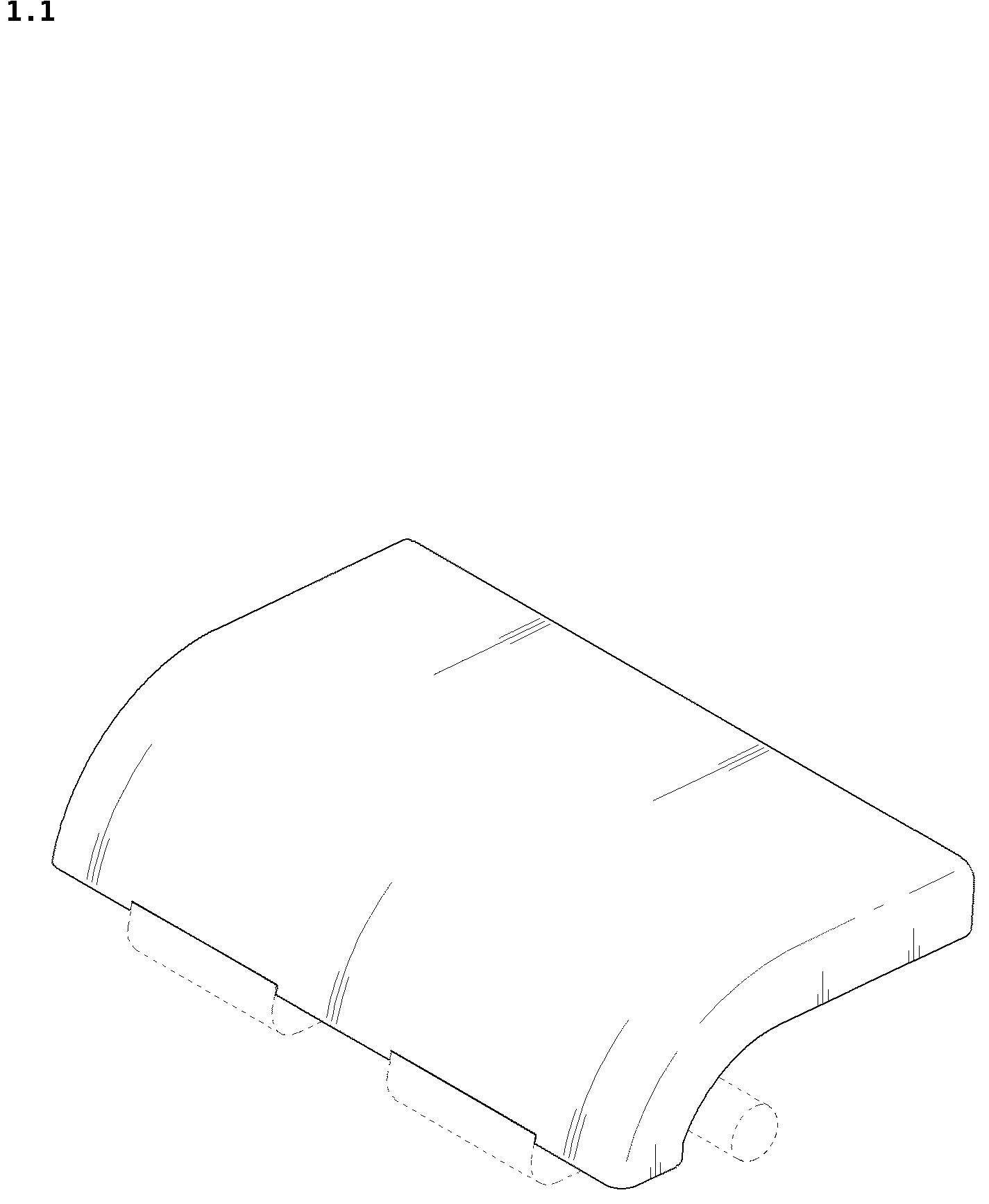 Patent USD1044403 Figure 1 – Hinge for cooking appliance