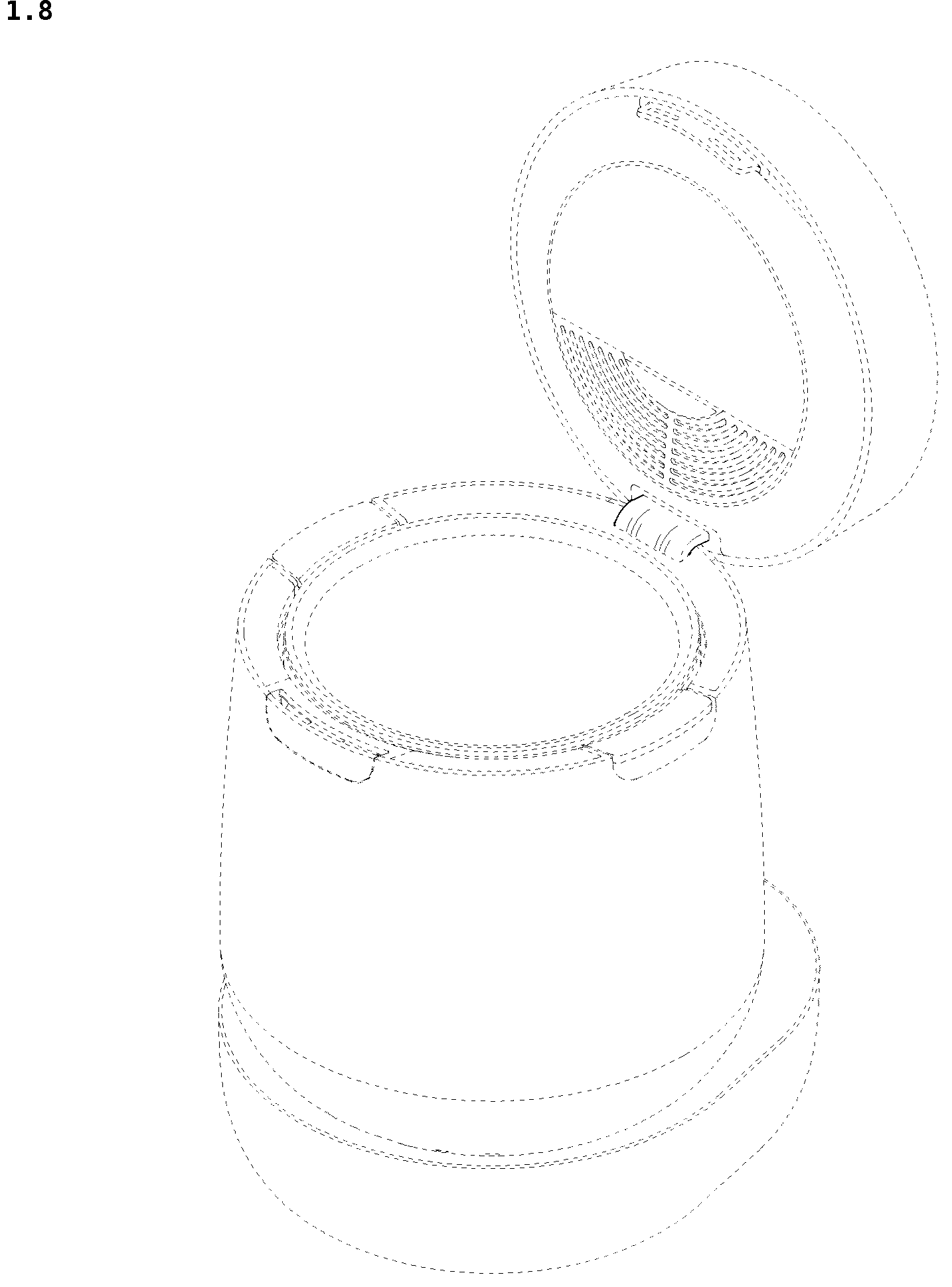 Patent USD1044403 Figure 8 – Hinge for cooking appliance