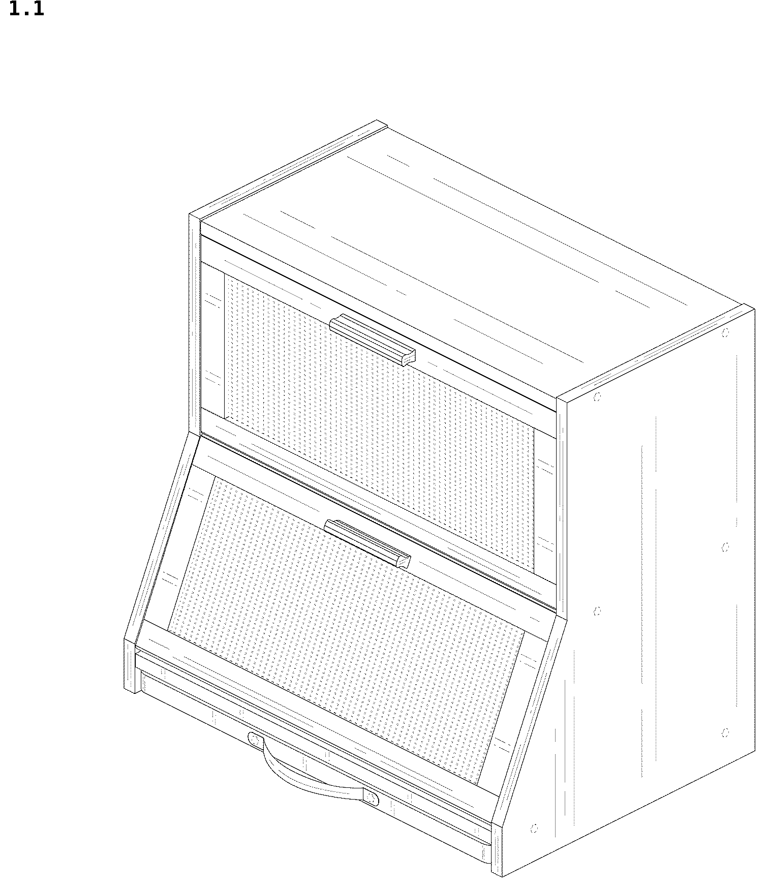 Patent USD1044417 Figure 1 – Bread box