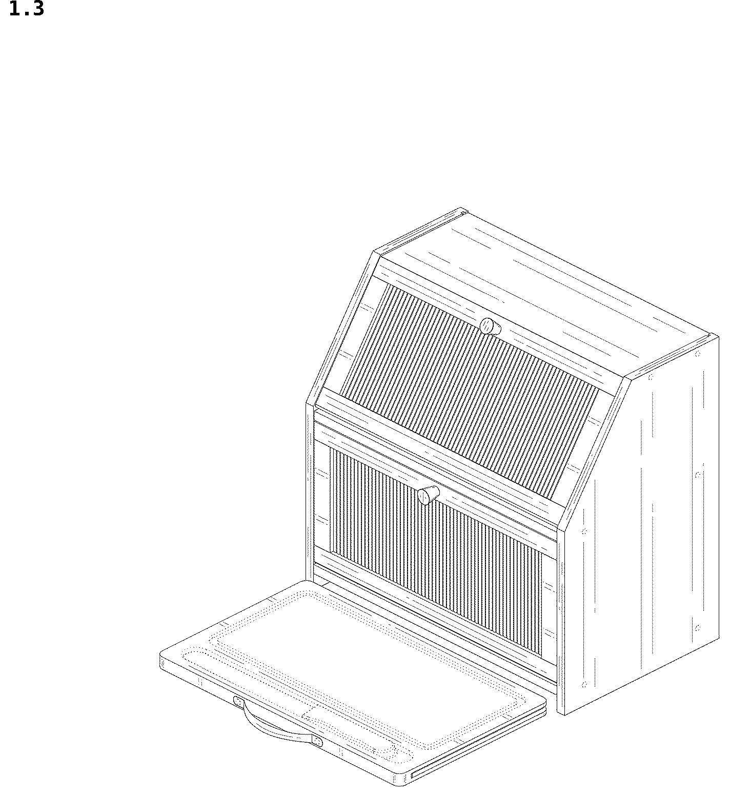 Patent USD1044418 Figure 3 – Bread box