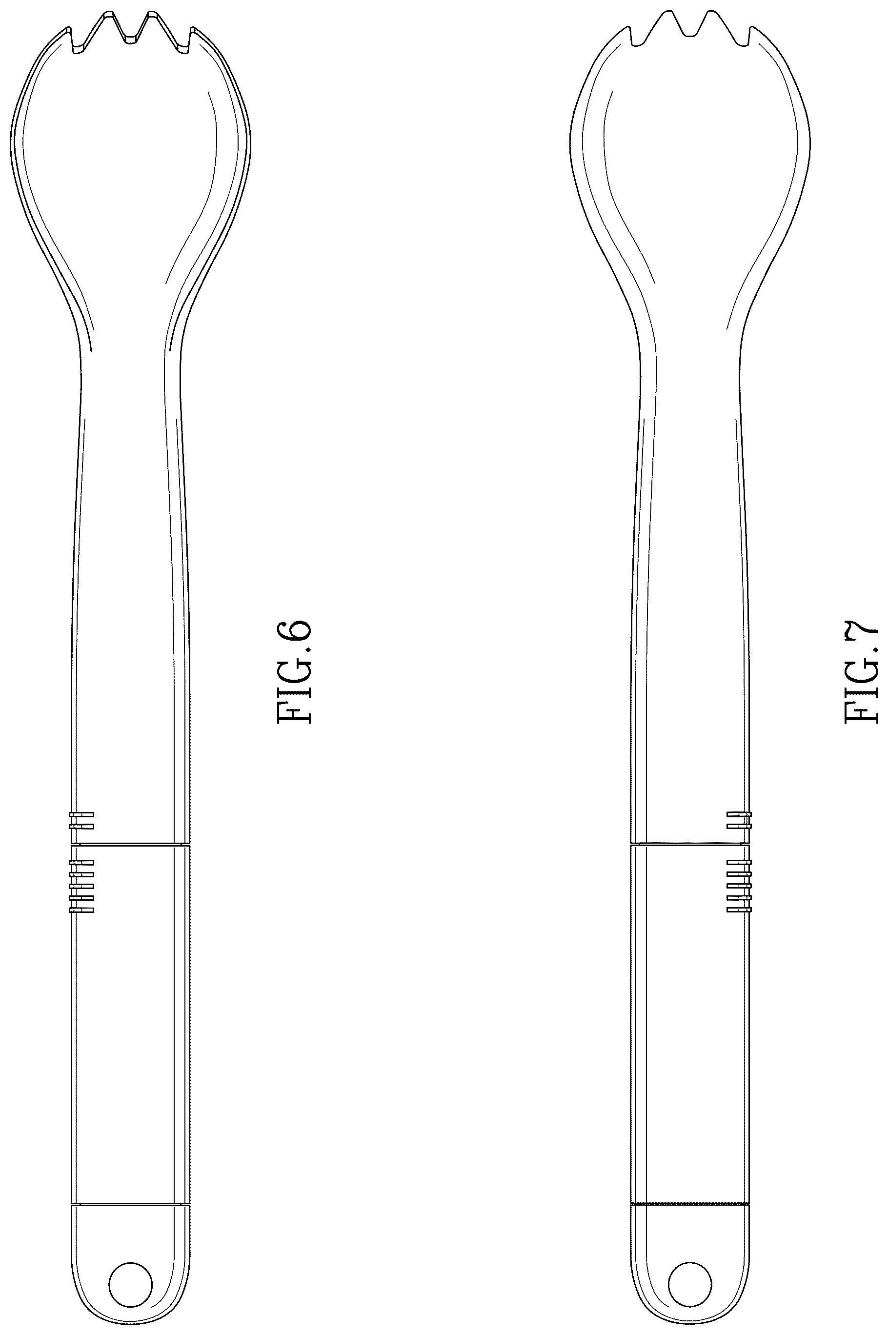 Patent USD1044423 Figure 4 – Combined spork, knife, and fire starter
