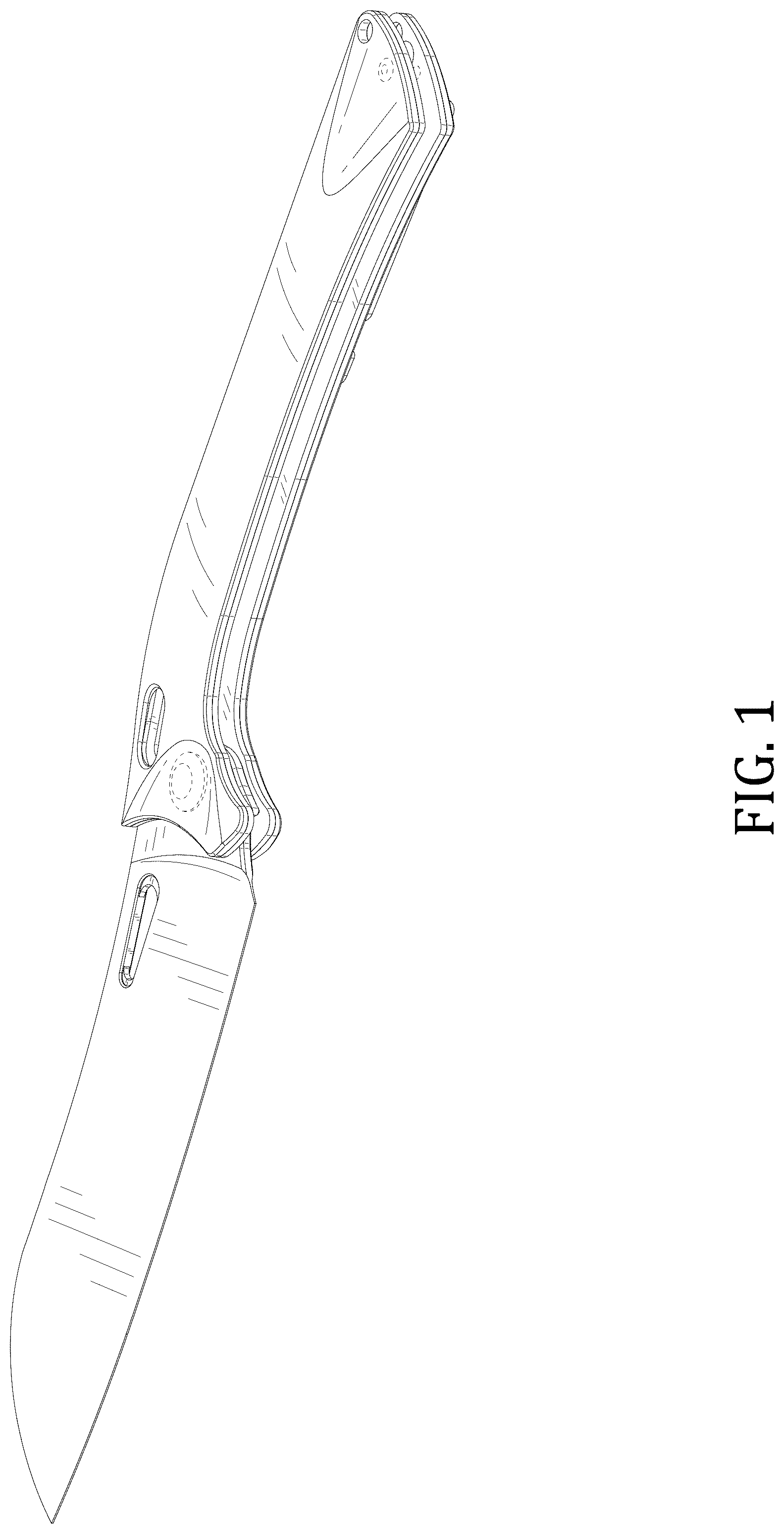 Patent USD1044425 Figure 1 – Foldable chef's knife