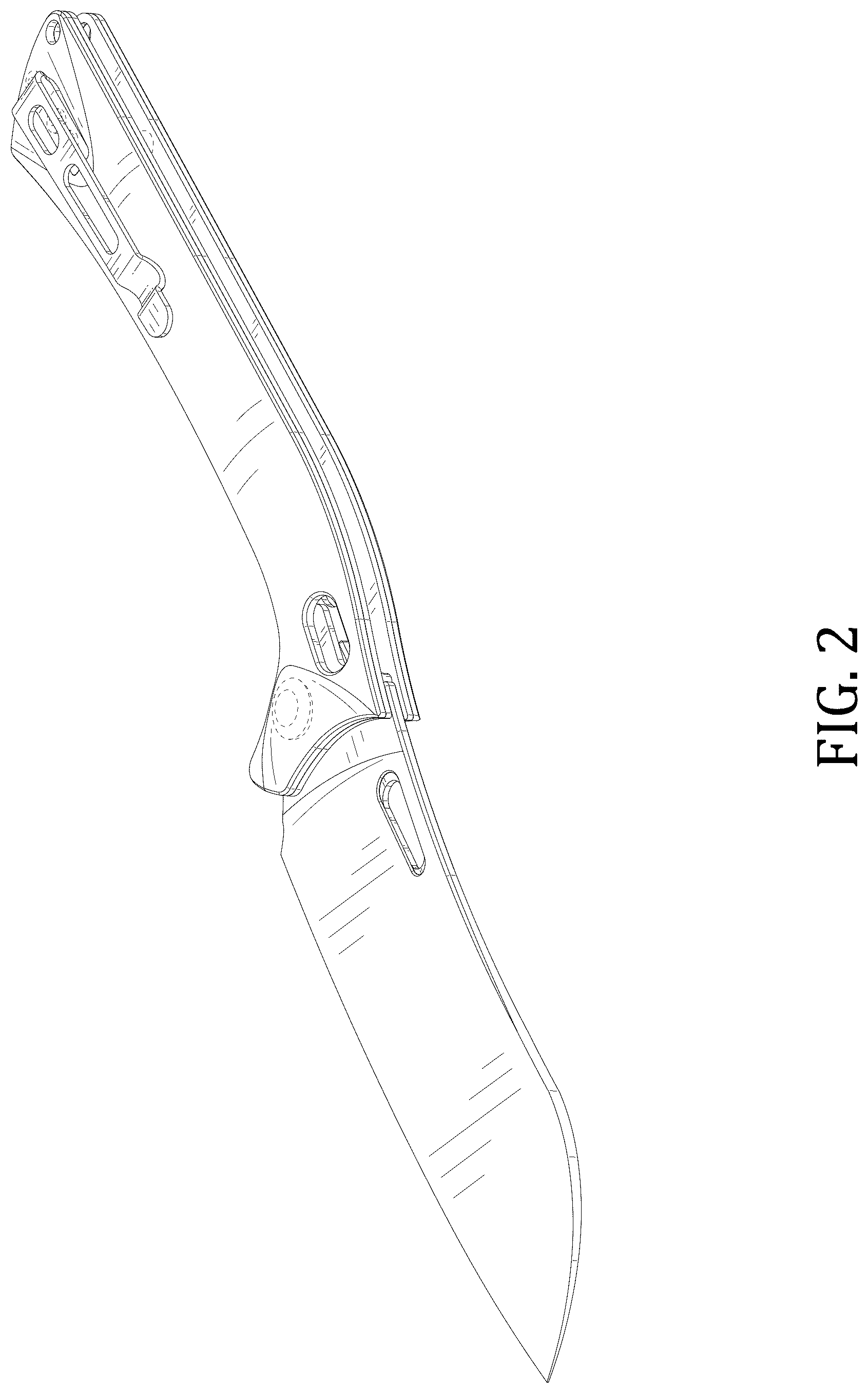 Patent USD1044425 Figure 2 – Foldable chef's knife