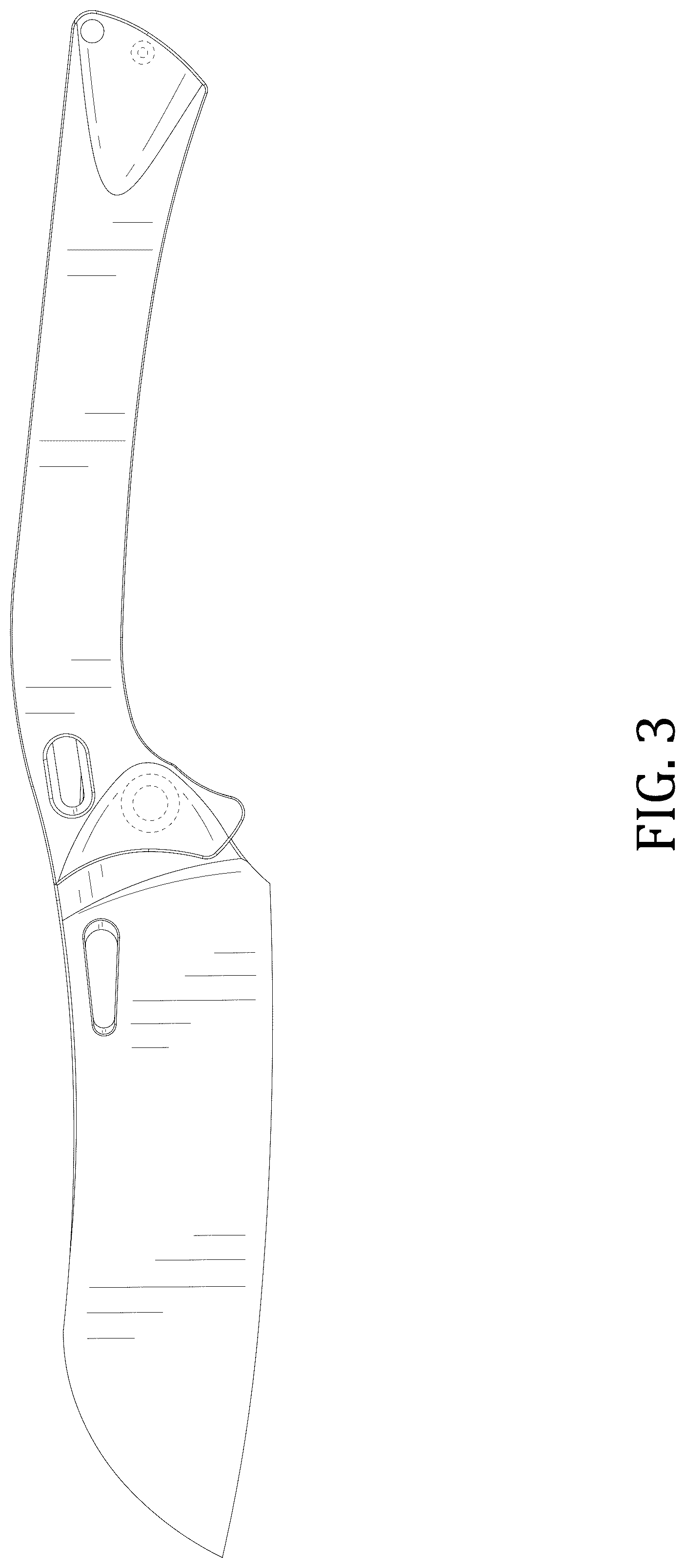 Patent USD1044425 Figure 3 – Foldable chef's knife