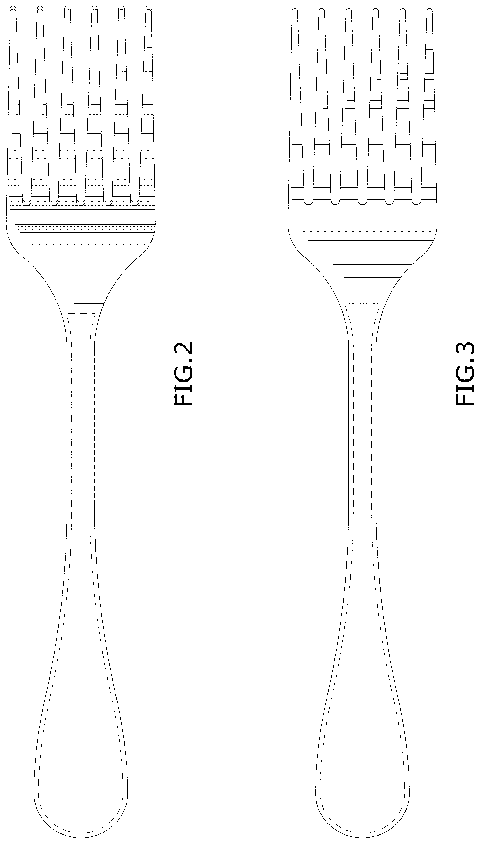Patent USD1044426 Figure 2 – Six-pronged fork