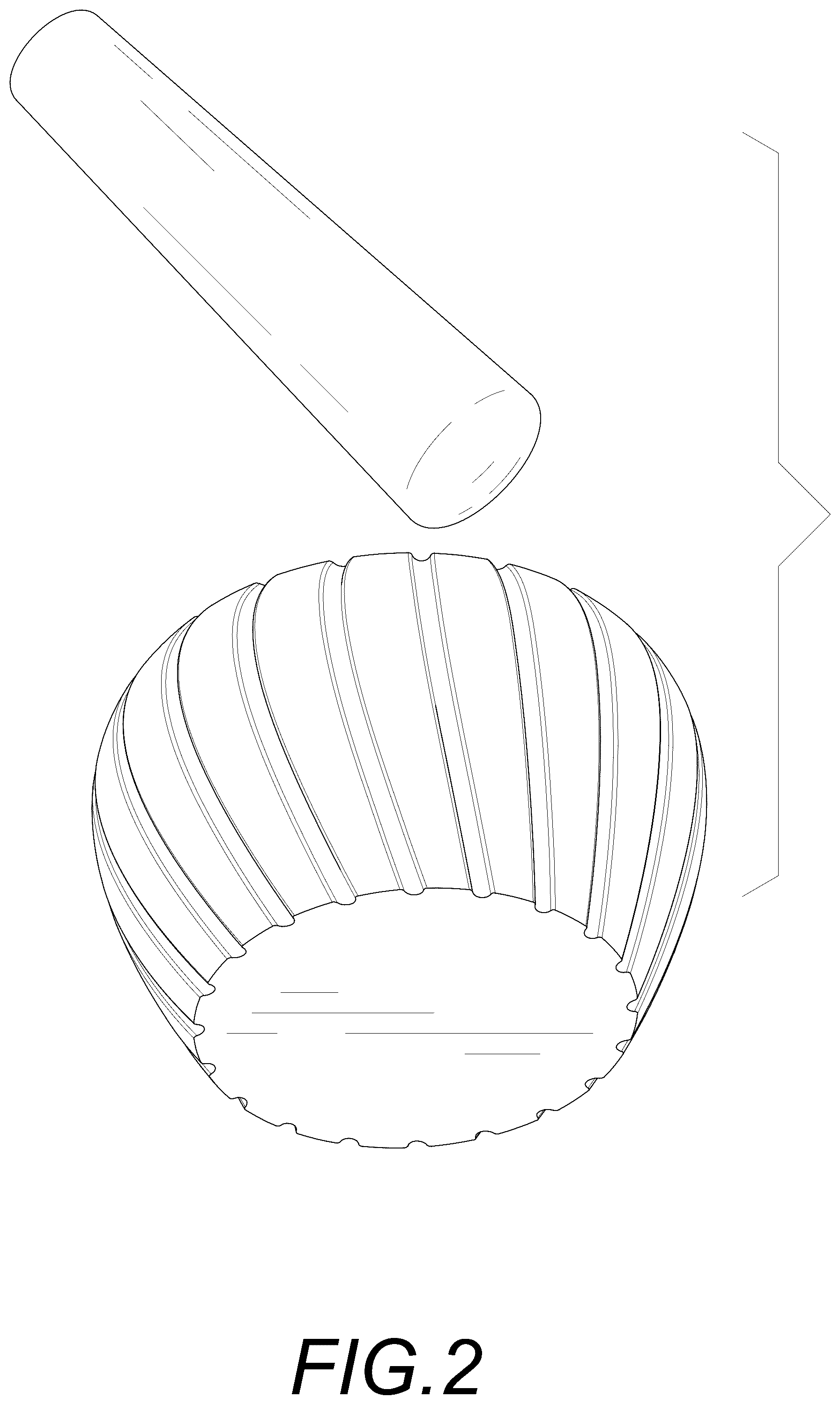 Patent USD1044431 Figure 2 – Granite mortar and pestle