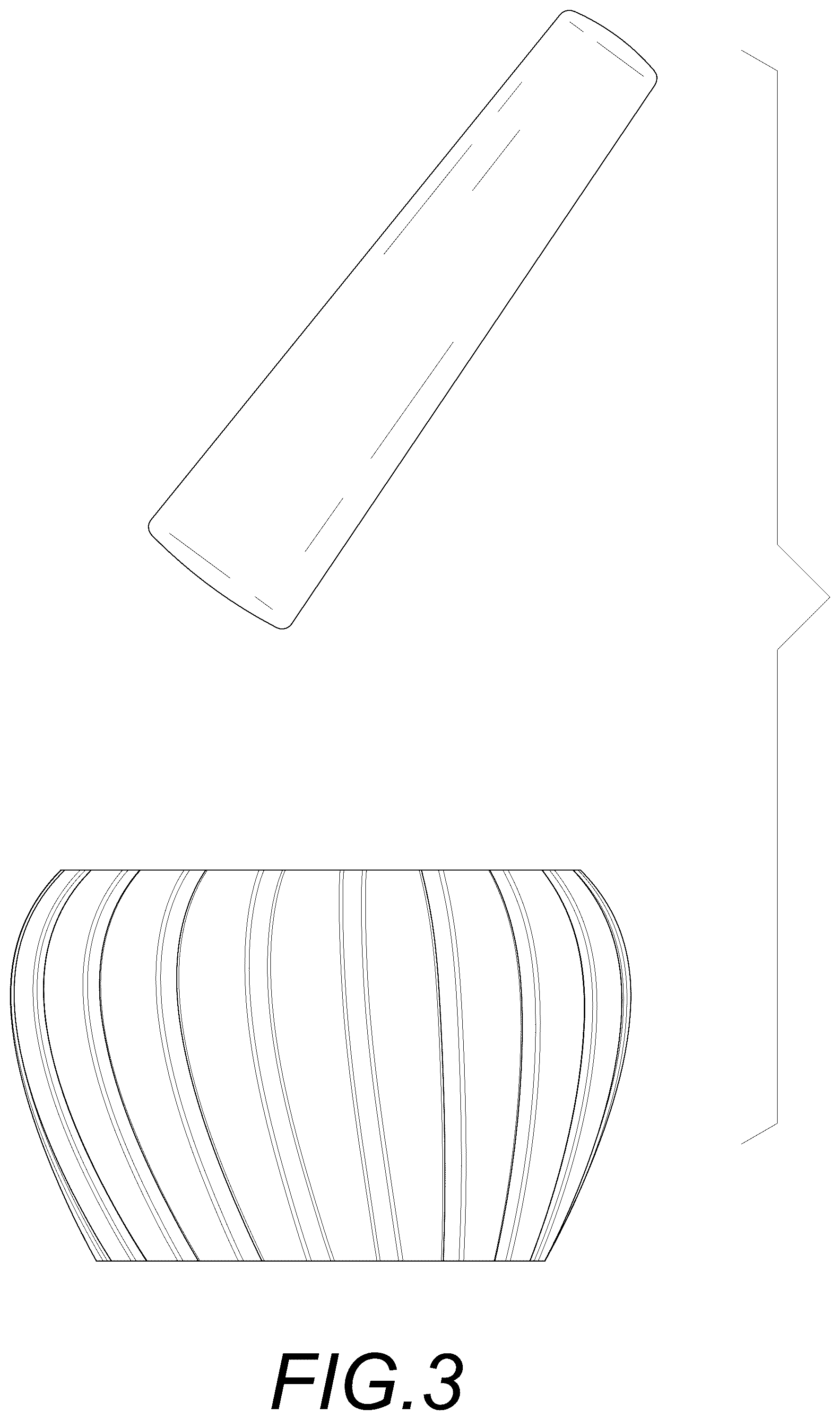 Patent USD1044431 Figure 3 – Granite mortar and pestle
