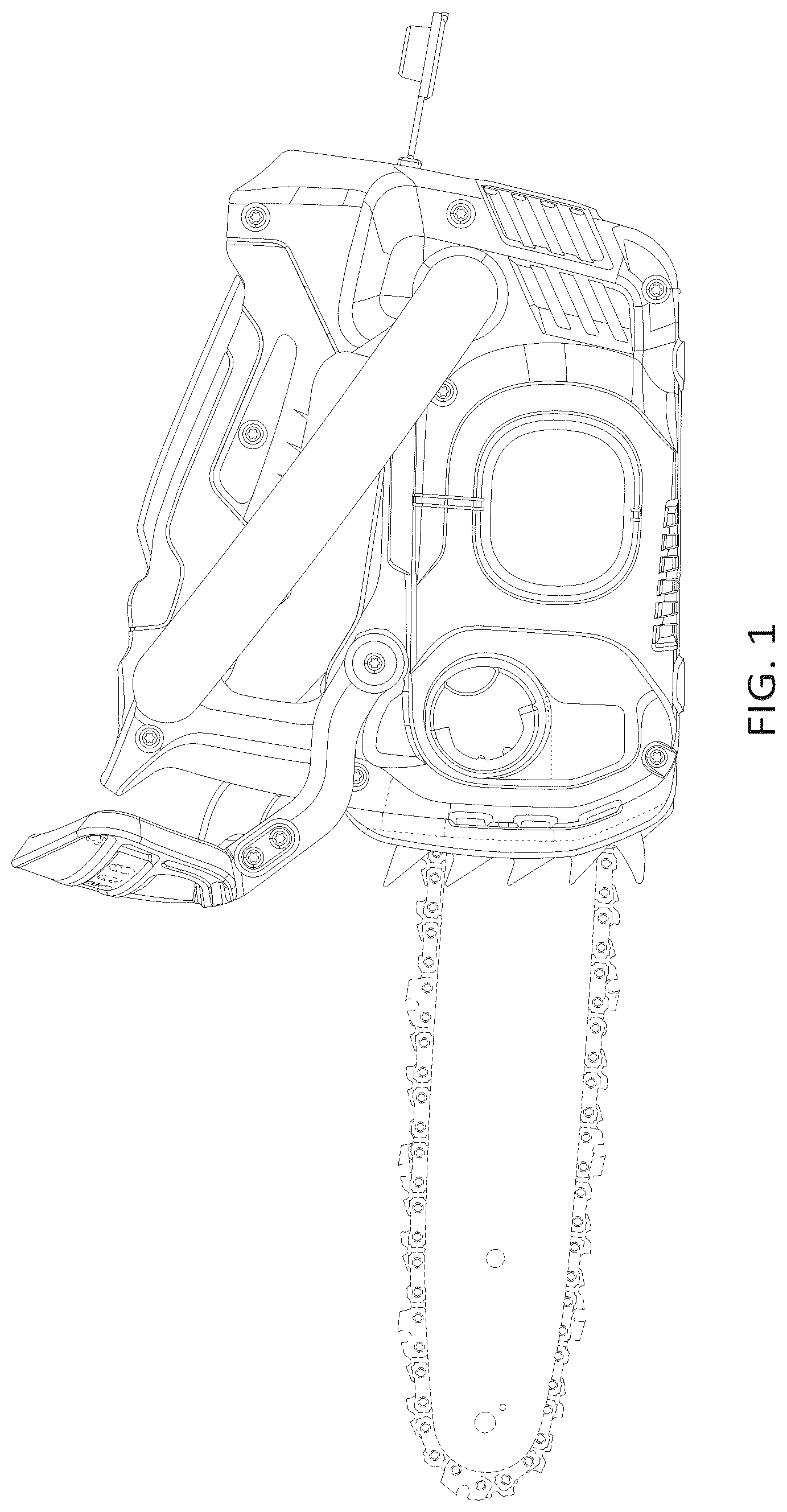 Patent USD1044448 Figure 1 – Chain saw