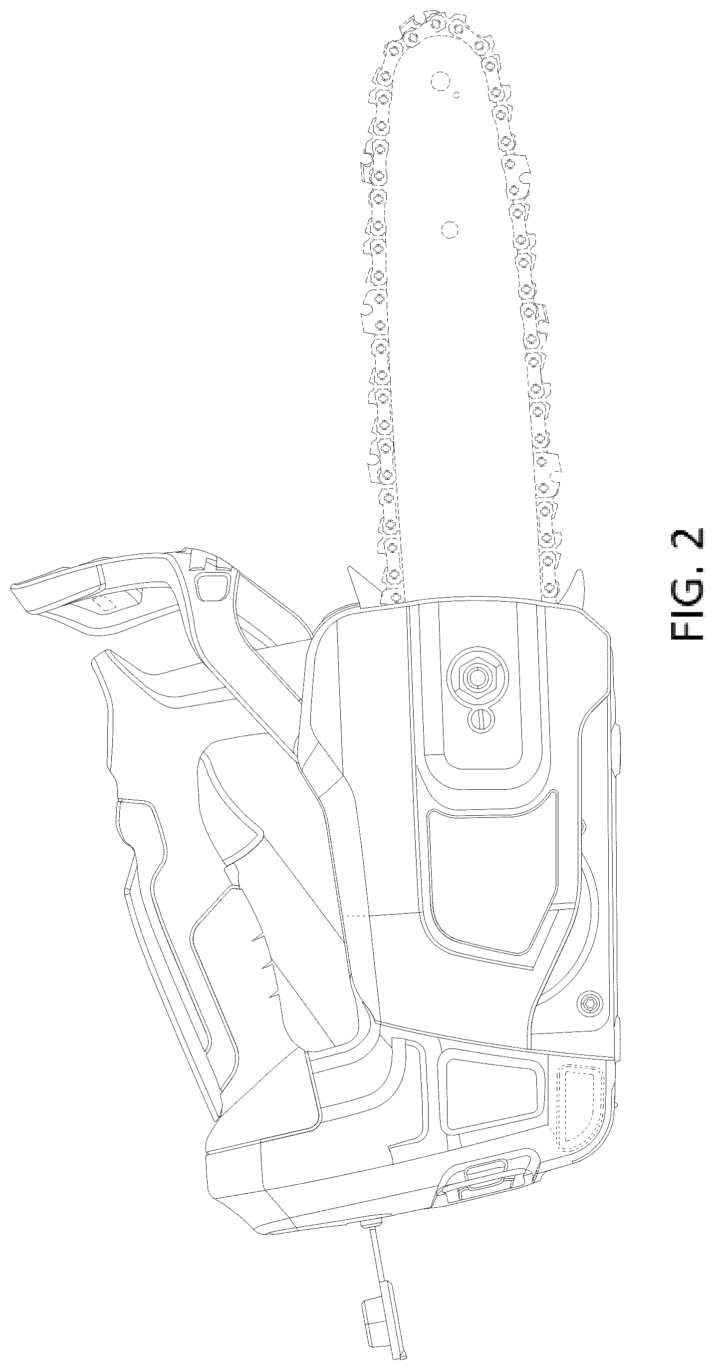 Patent USD1044448 Figure 2 – Chain saw