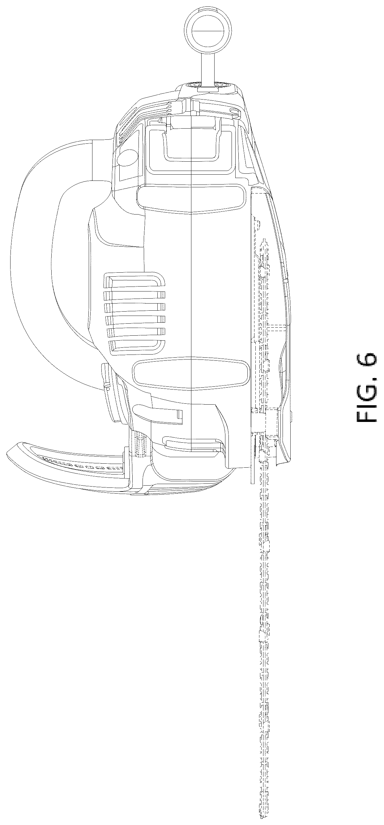 Patent USD1044448 Figure 6 – Chain saw
