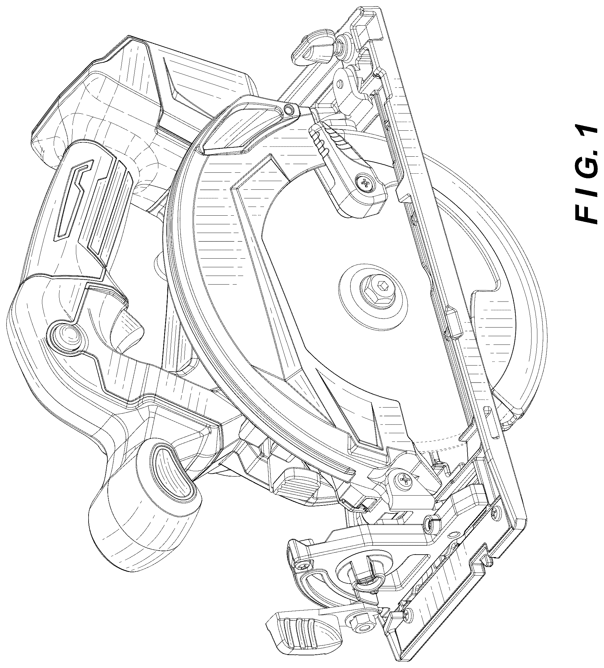 Patent USD1044451 Figure 1 – Portable electric circular saw body