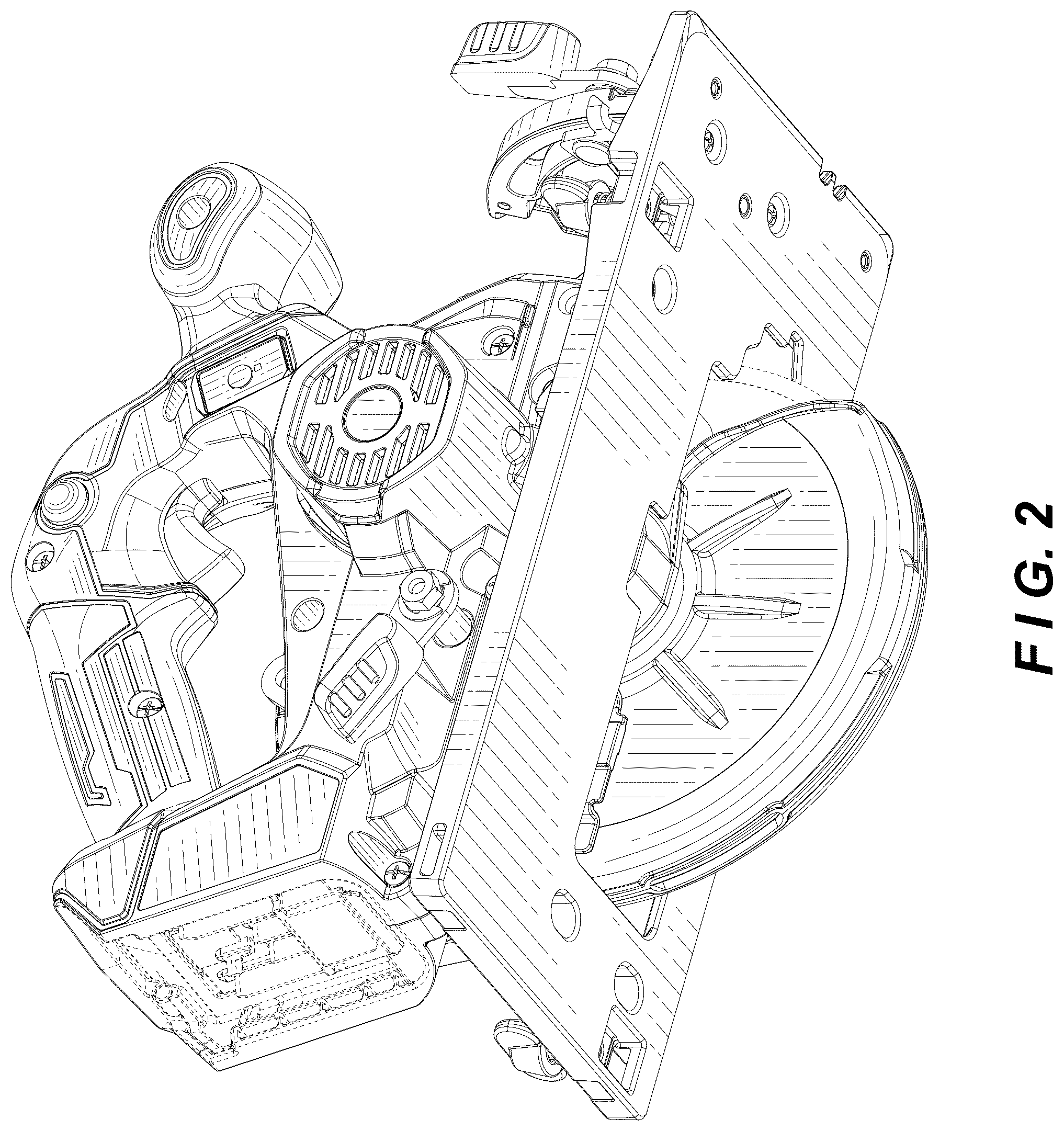 Patent USD1044451 Figure 2 – Portable electric circular saw body