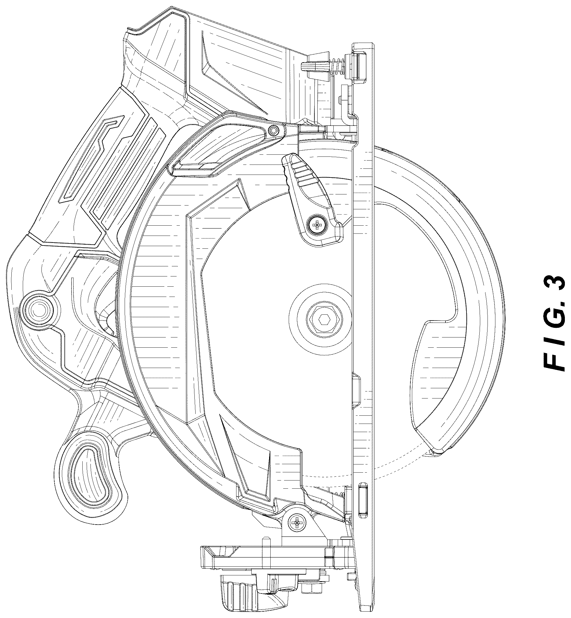Patent USD1044451 Figure 3 – Portable electric circular saw body