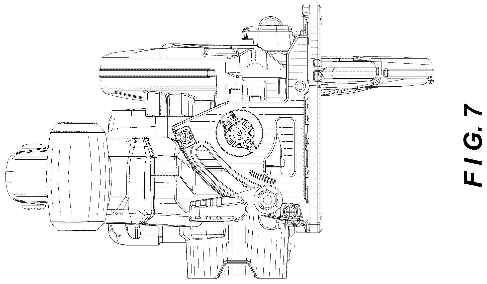 Patent USD1044451 Figure 7 – Portable electric circular saw body