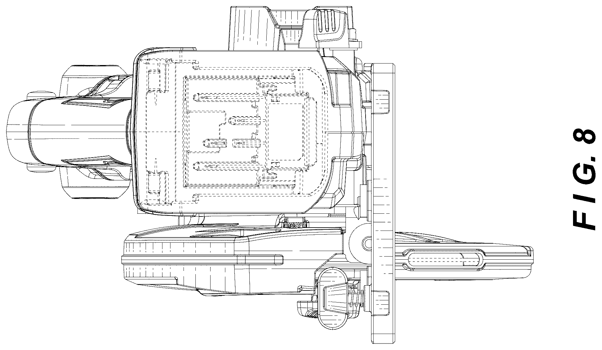 Patent USD1044451 Figure 8 – Portable electric circular saw body