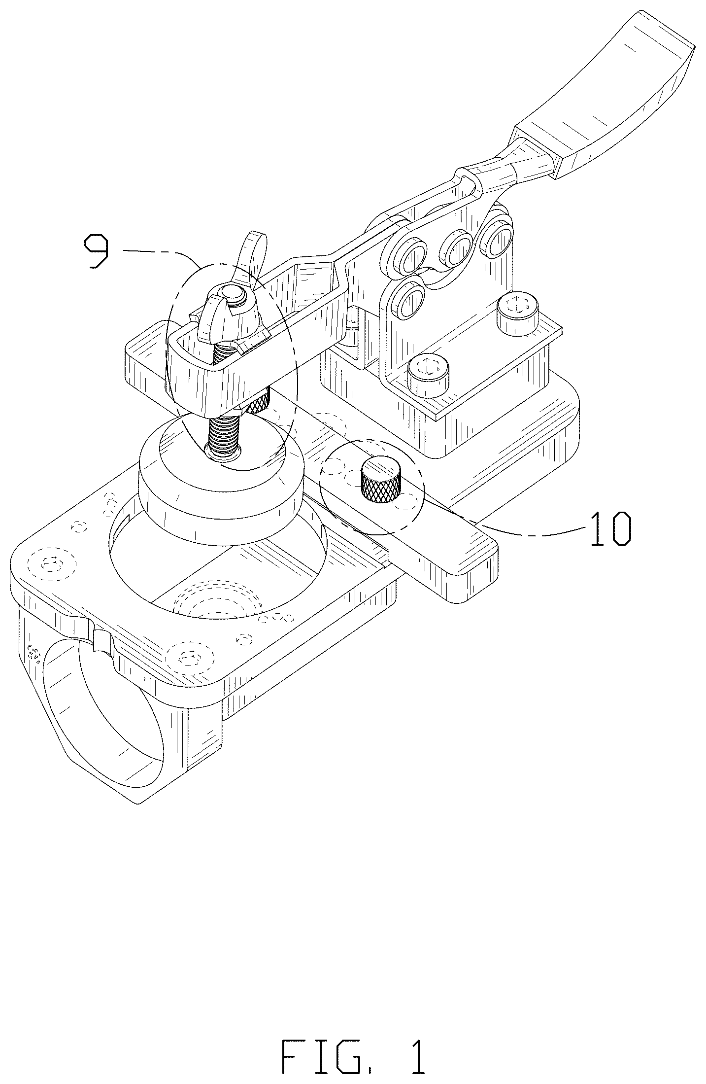 Patent USD1044456 Figure 1 – Combined hinge hole opener and positioner
