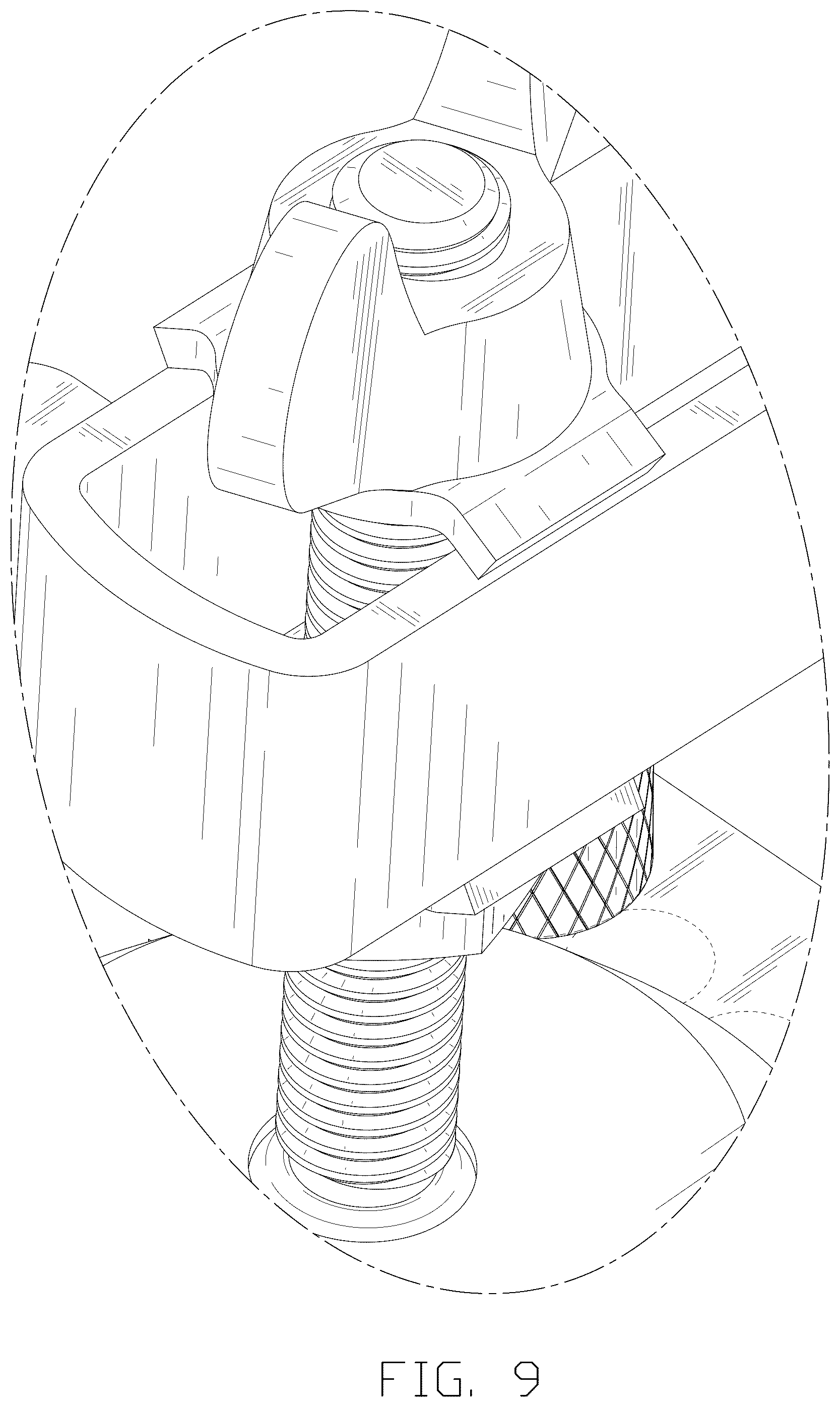 Patent USD1044456 Figure 9 – Combined hinge hole opener and positioner