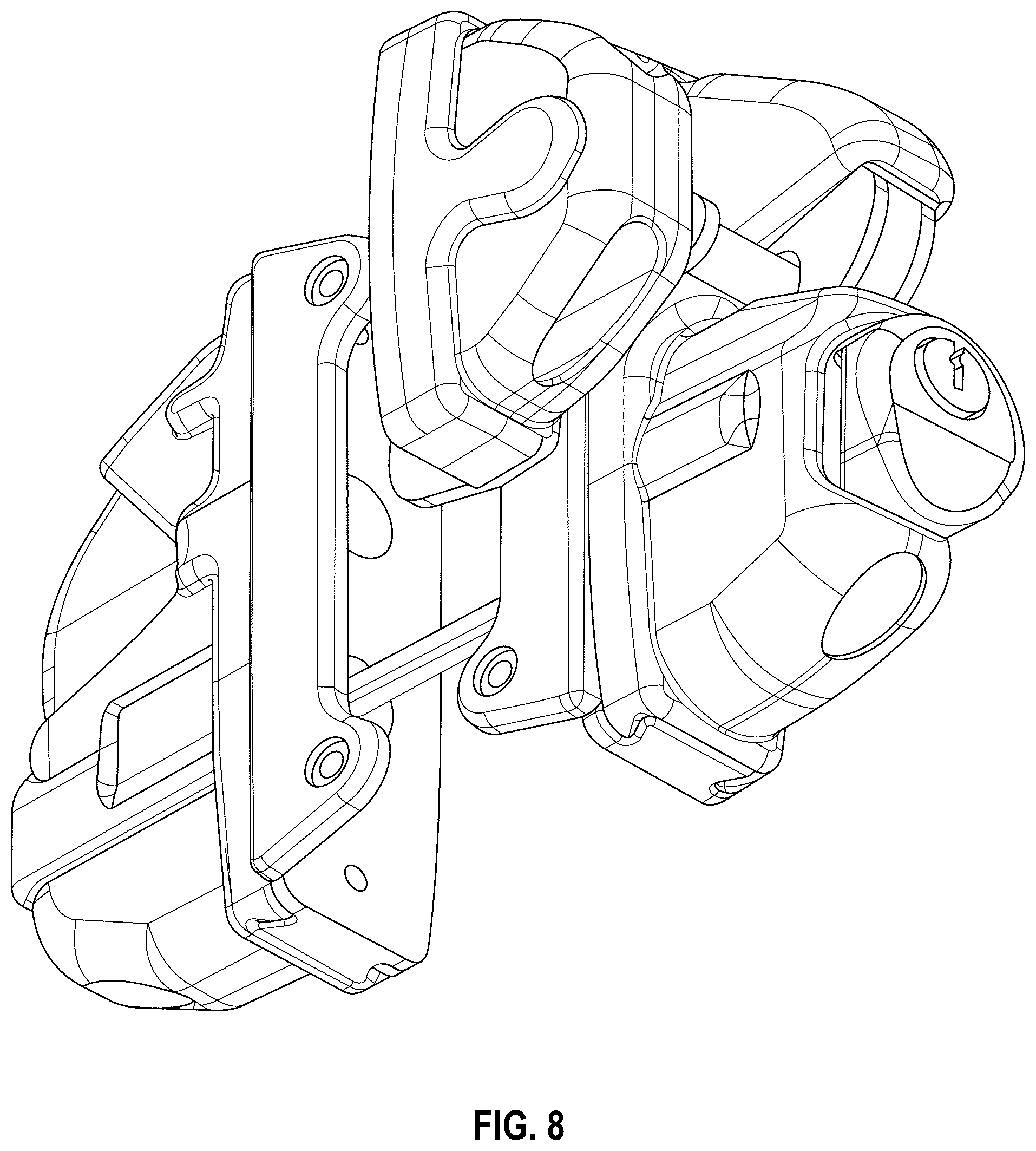 Patent USD1044469 Figure 8 – Key lockable double sided gate latch