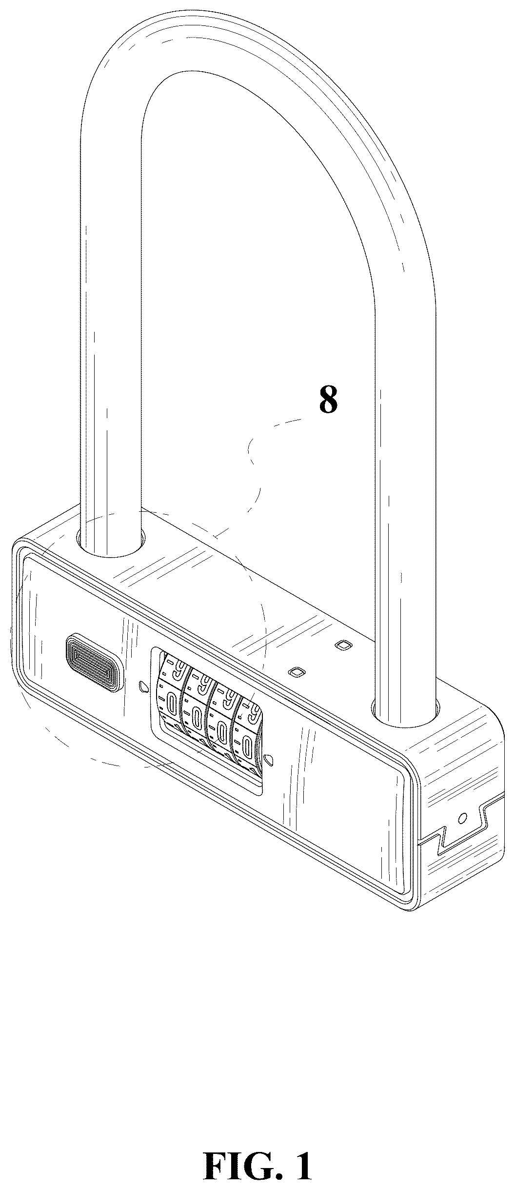 Patent USD1044471 Figure 1 – U type combination lock