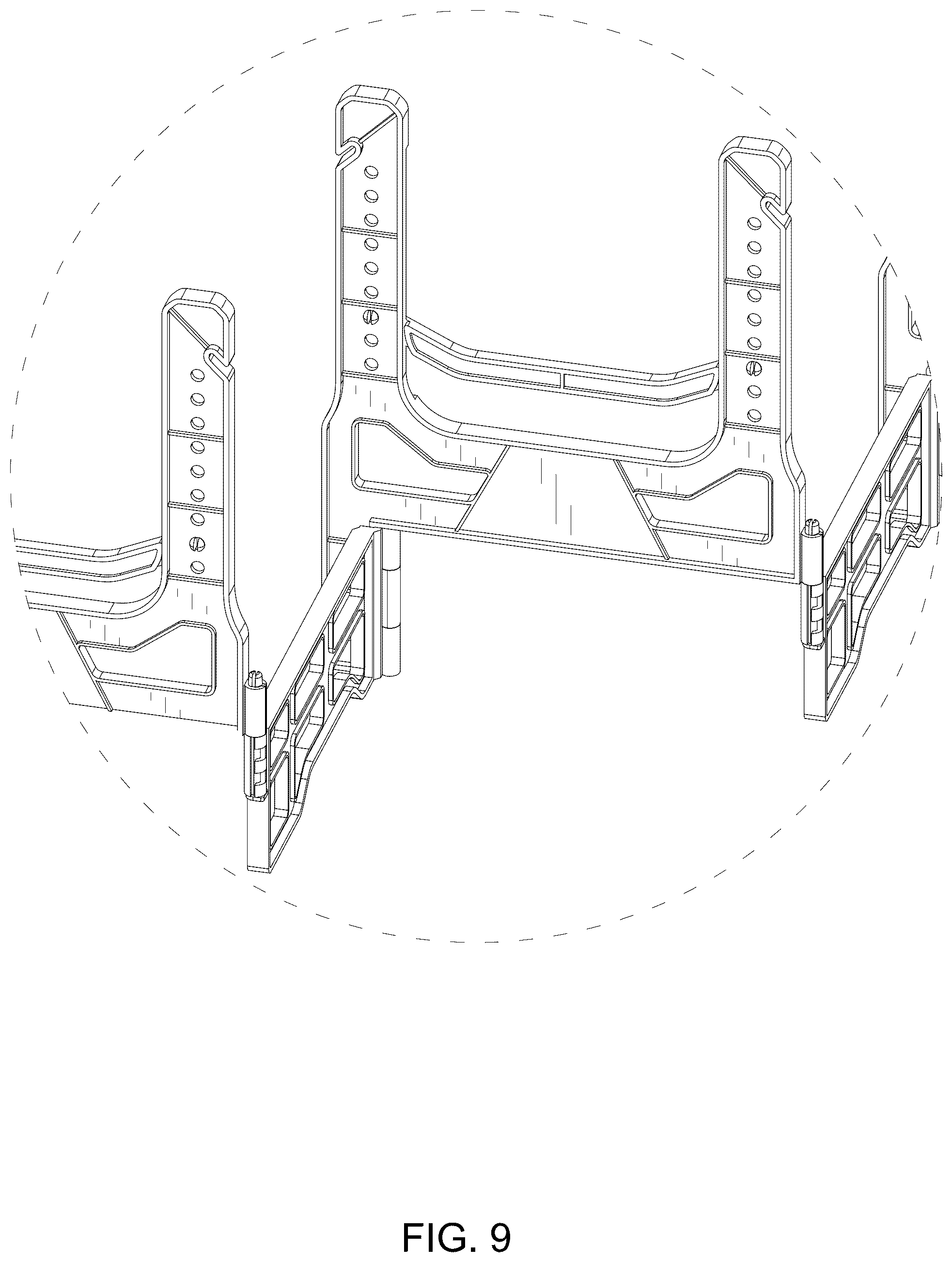 Patent USD1044484 Figure 9 – Sewer hose support