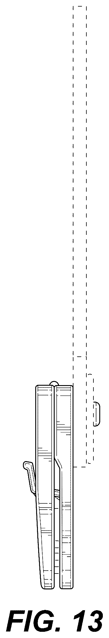 Patent USD1044488 Figure 13 – Plastic bottom clasp for paper hanger