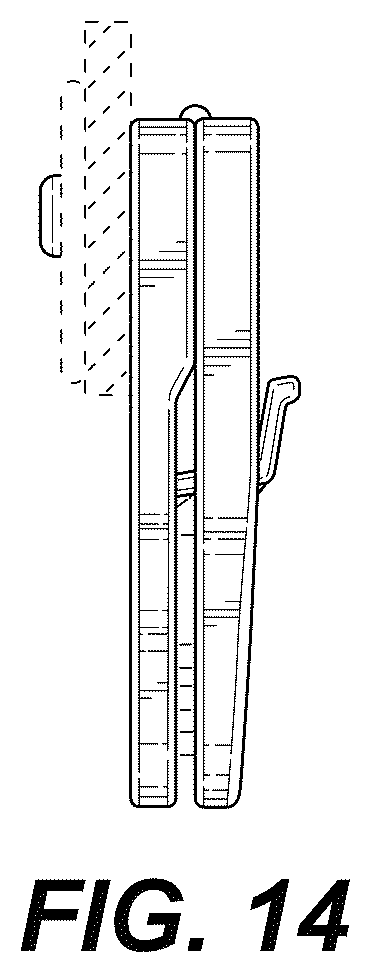 Patent USD1044488 Figure 14 – Plastic bottom clasp for paper hanger