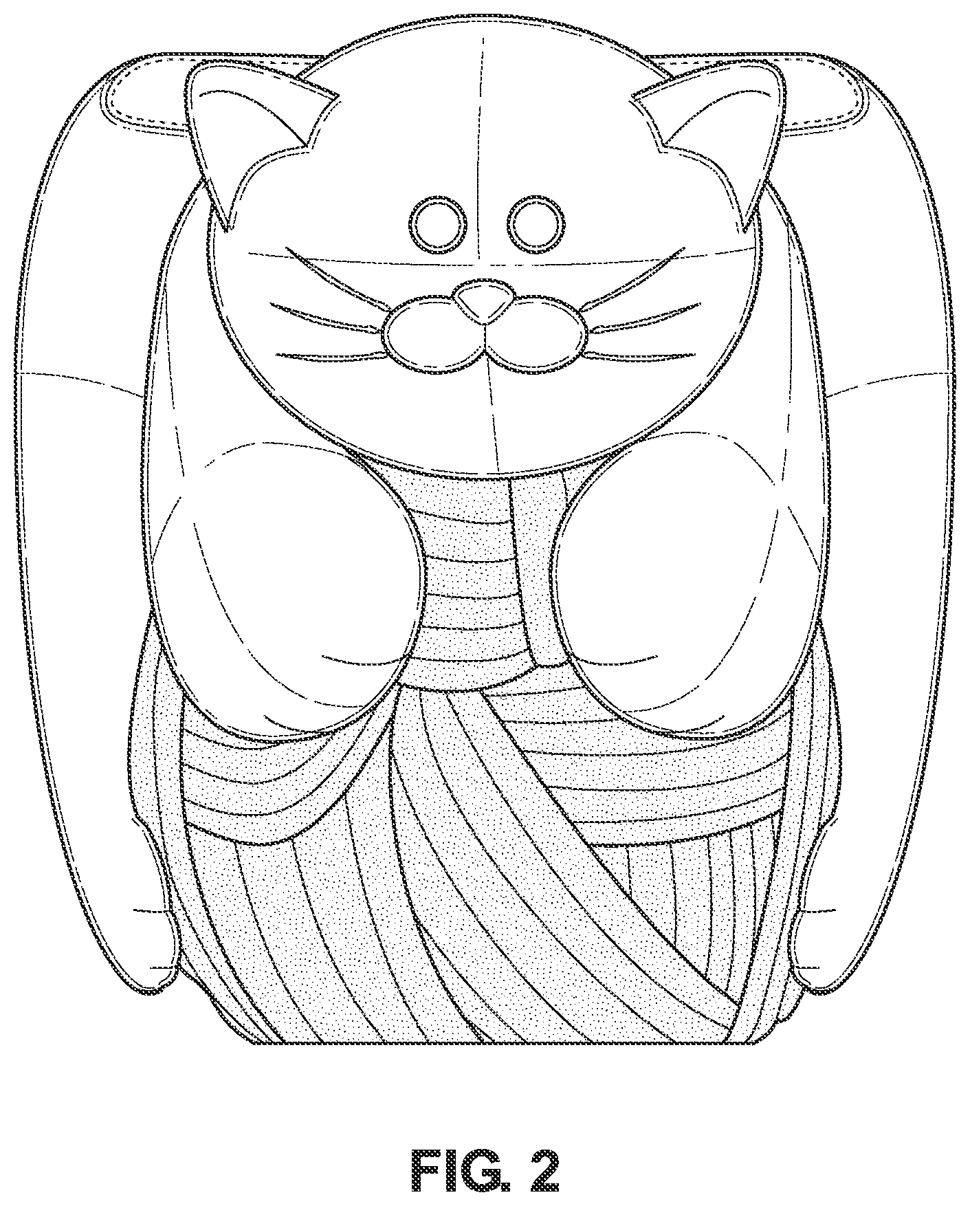 Patent USD1044512 Figure 2 – Container with cat motif