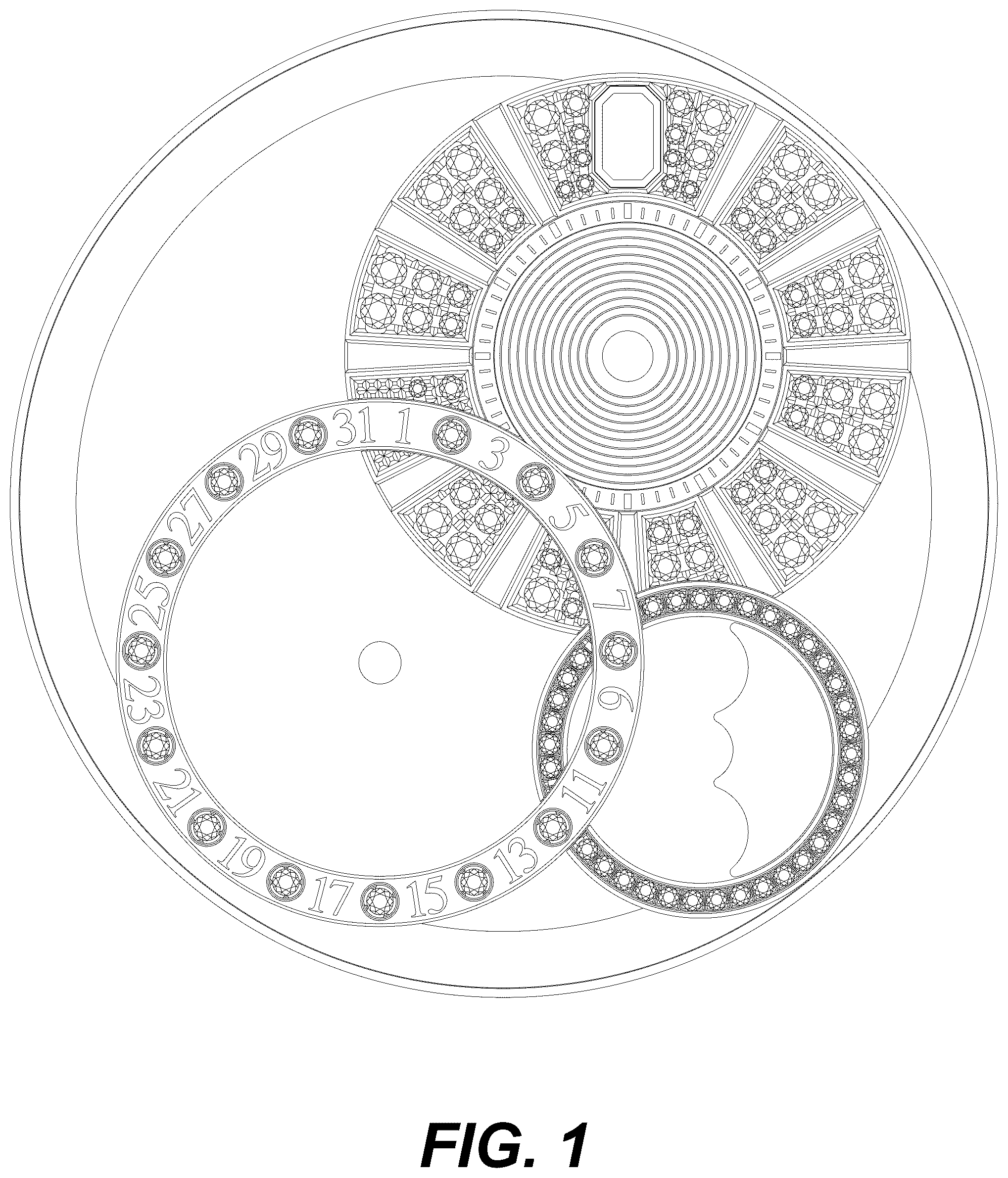Patent USD1044556 — Watch dial — Figure 1