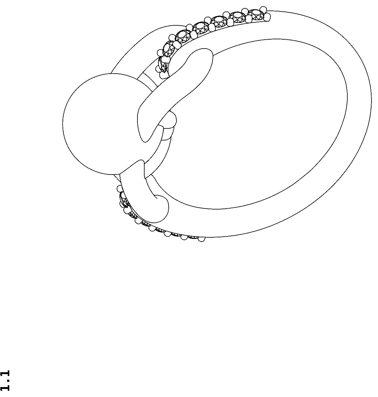 Patent USD1044566 Figure 1 – Finger ring