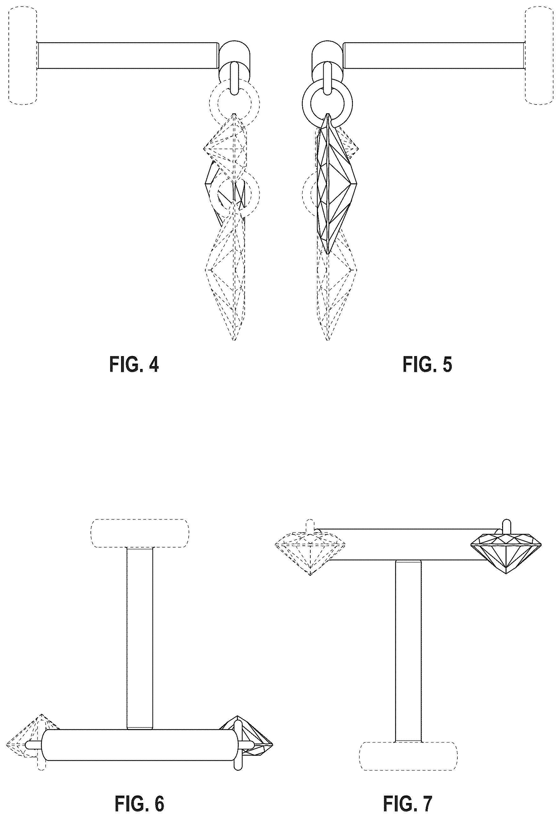 Patent USD1044581 Figure 3 – Earring component