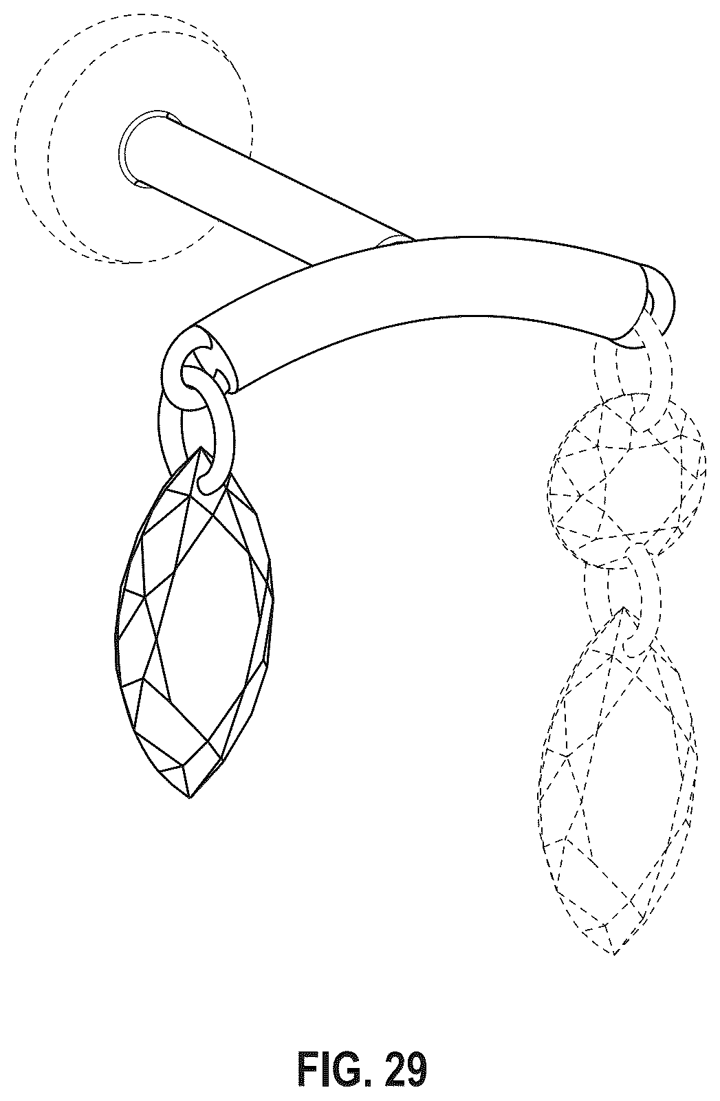 Patent USD1044581 Figure 13 – Earring component