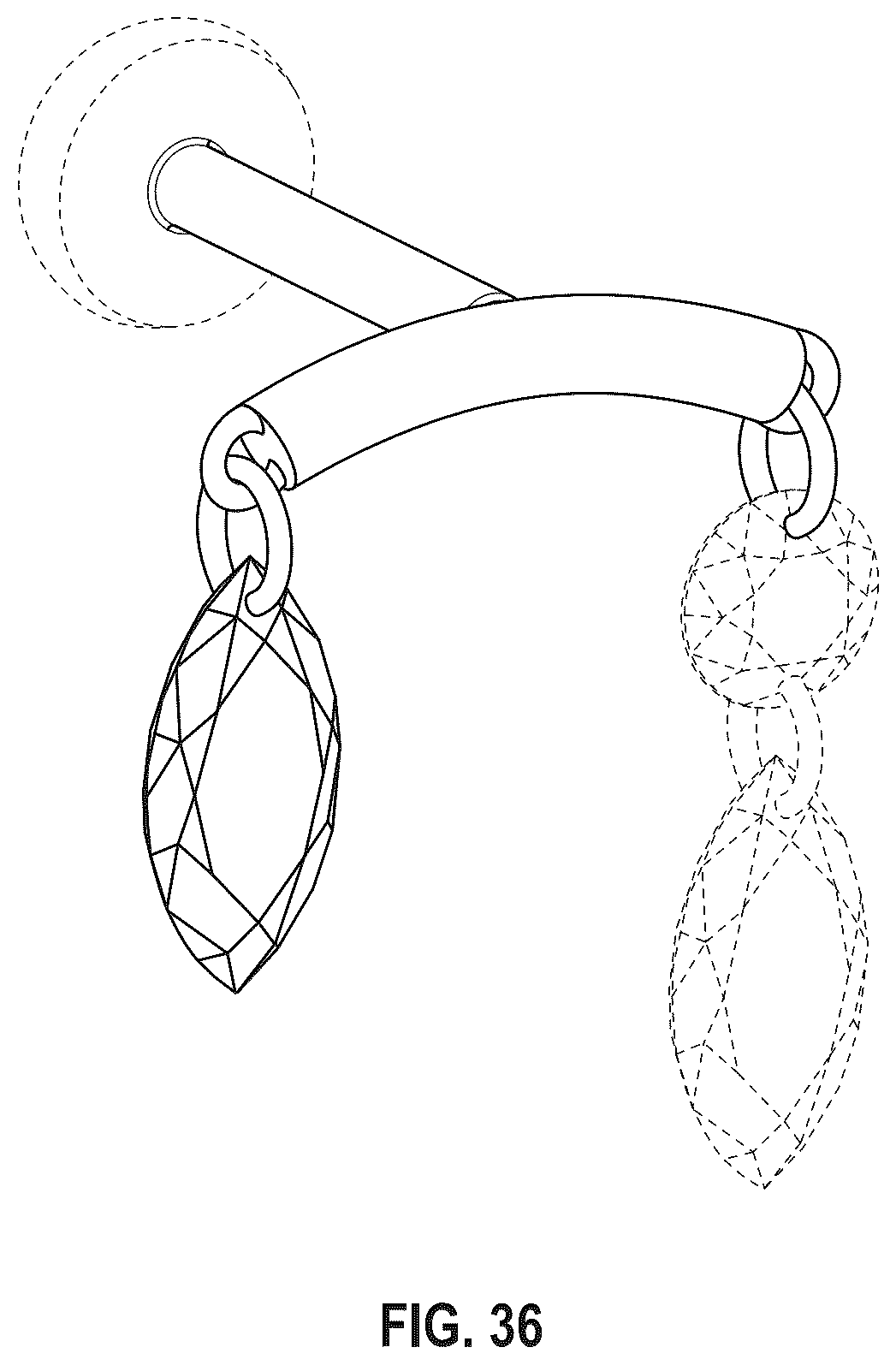 Patent USD1044581 Figure 16 – Earring component