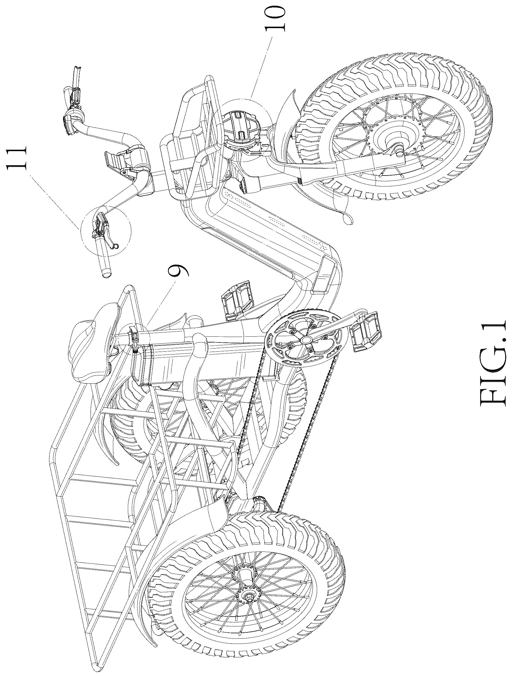 Patent USD1044605 Figure 1 – Electric tricycle