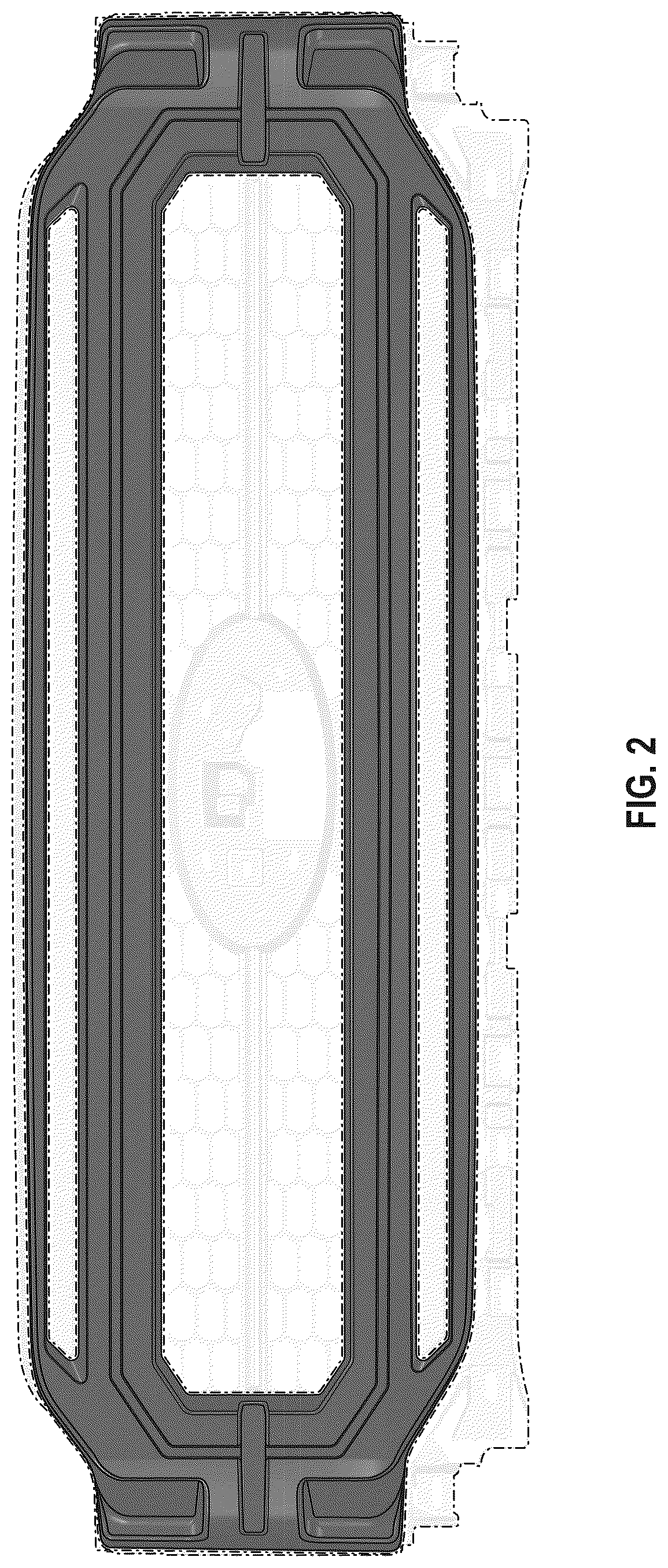 Patent USD1044615 Figure 2 – Grille with LED daytime running lamp