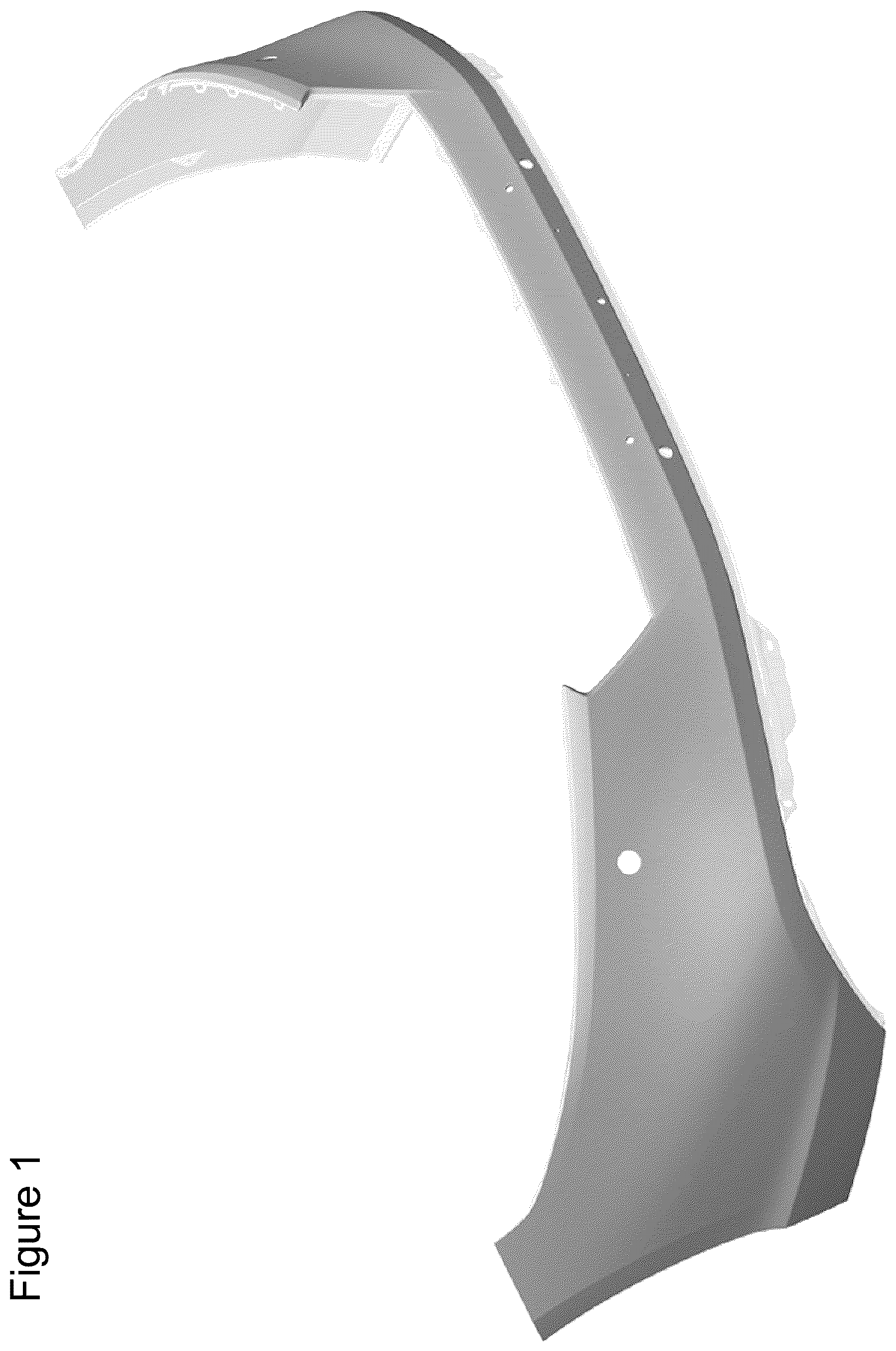 Patent USD1044624 Figure 1 – Front bumper for an automobile